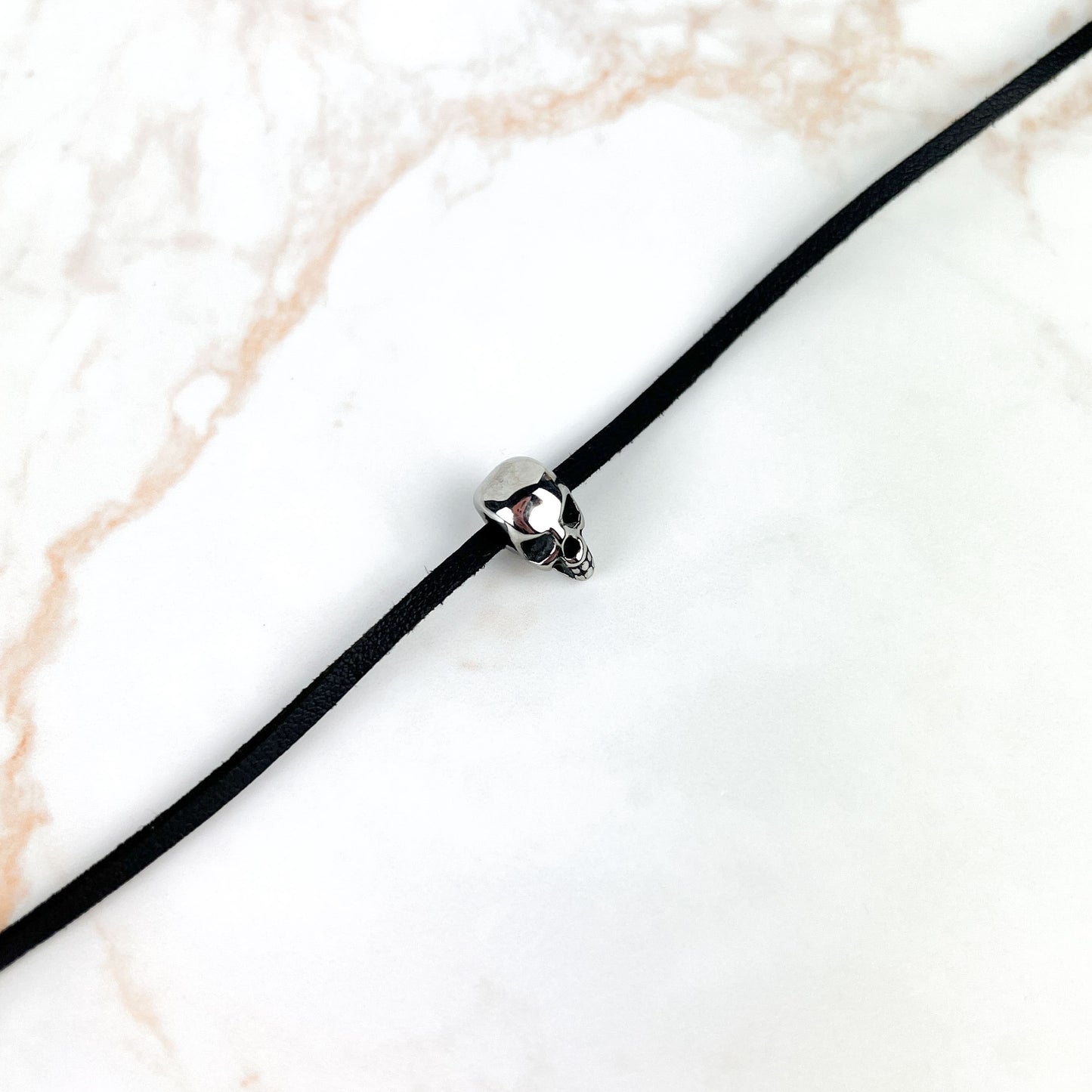 Witch black choker, vegan suede and stainless steel Baguette Magick