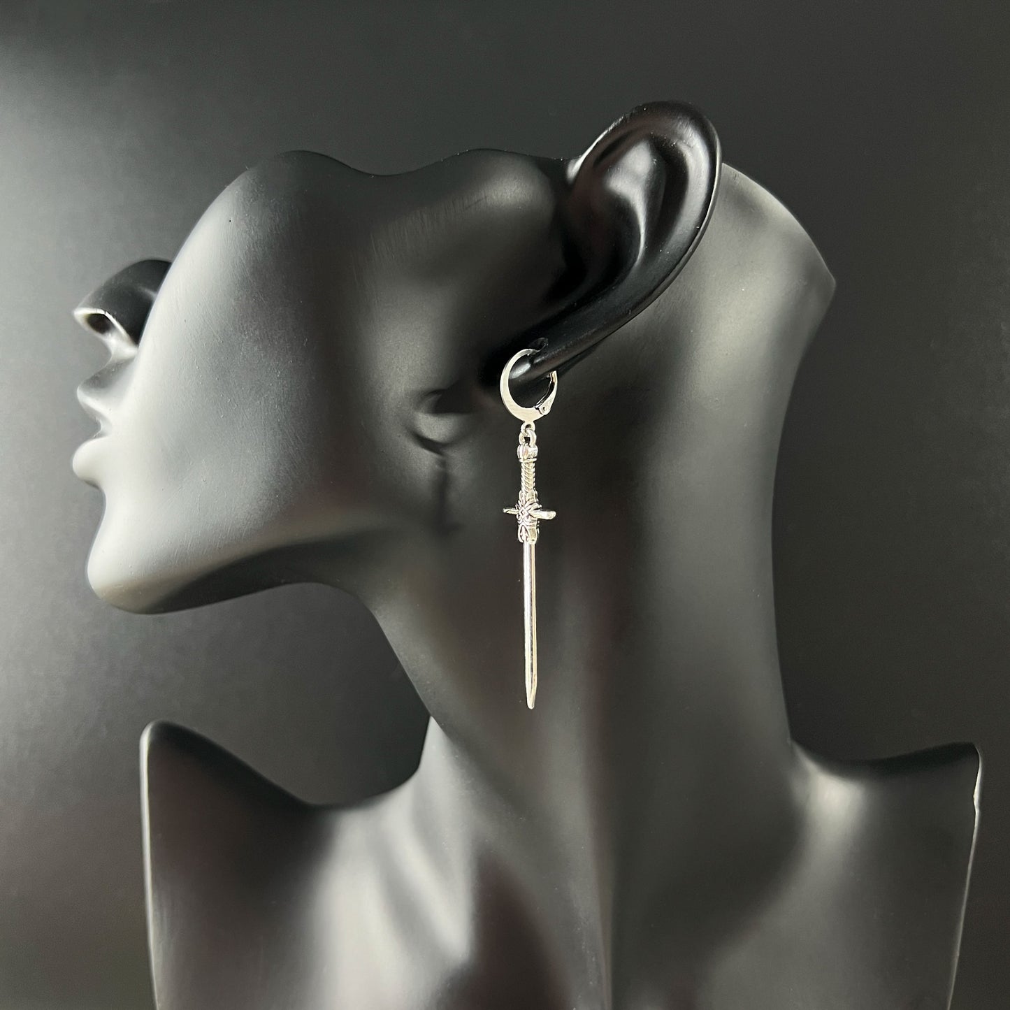 Medieval fantasy sword earrings Baguette Magick