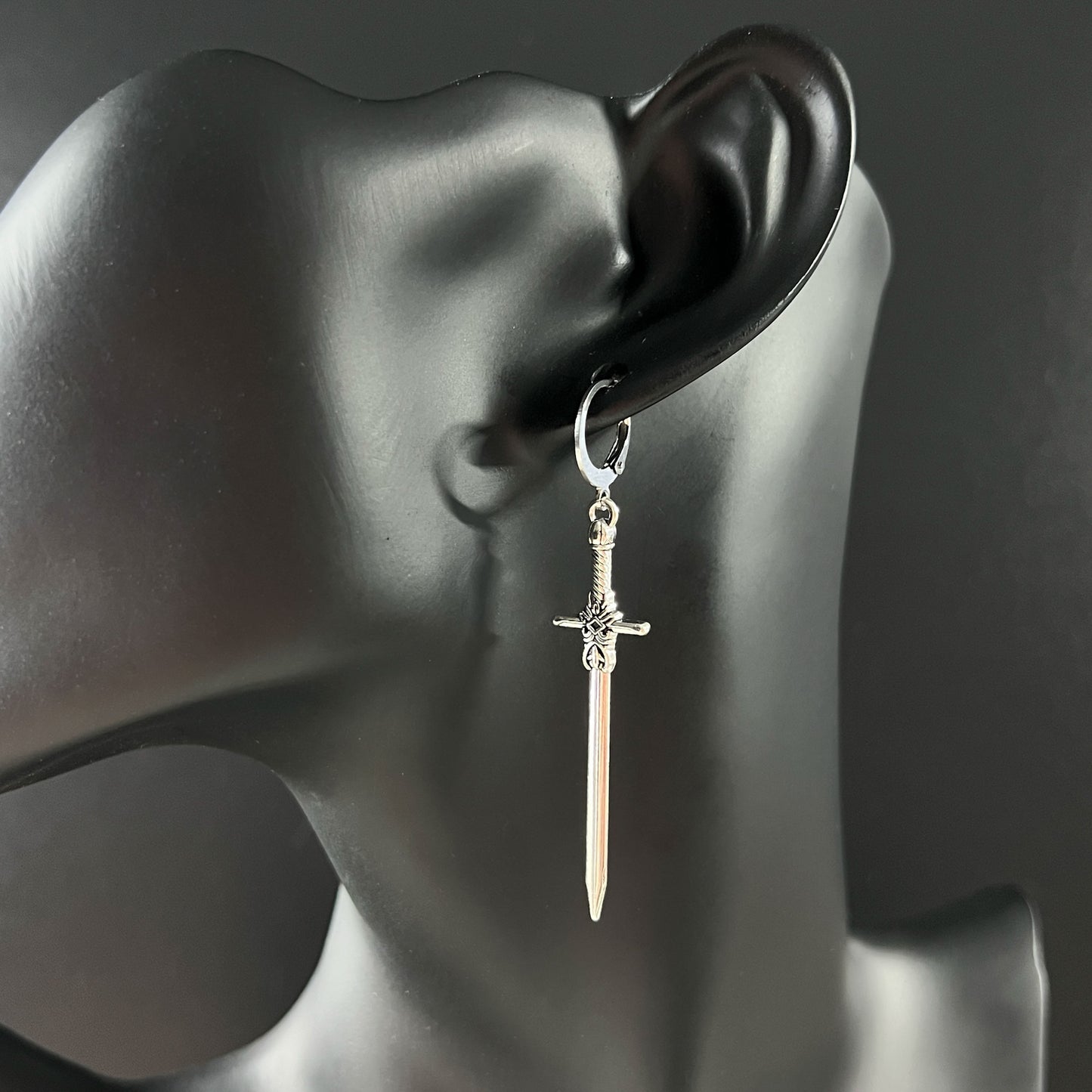 Medieval fantasy sword earrings Baguette Magick