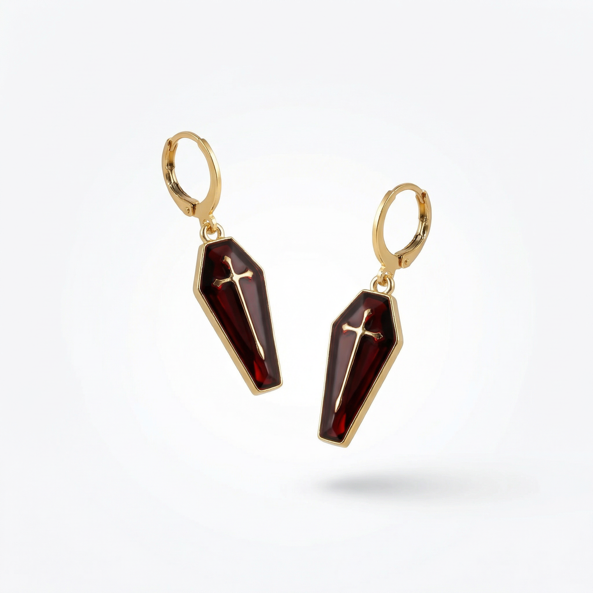 Coffins gothic earrings dark goth Halloween jewelry Baguette Magick