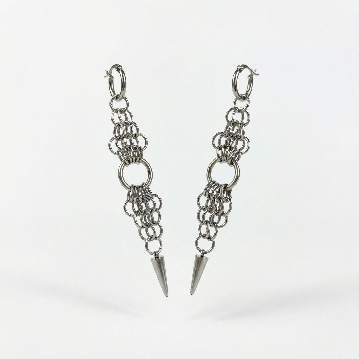 Boucles d'oreilles européennes en cotte de mailles 4 en 1