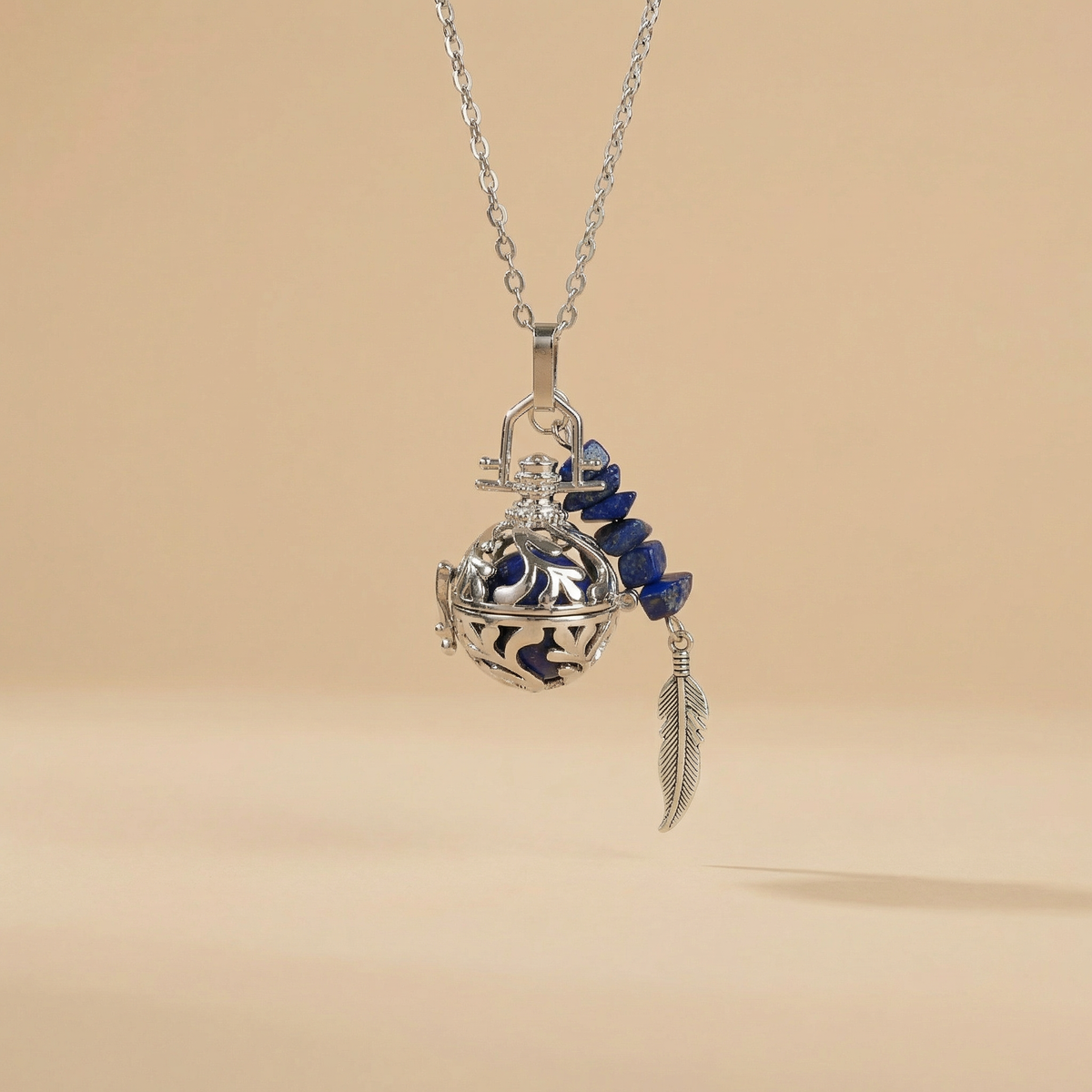Lapis lazuli locket necklace Baguette Magick