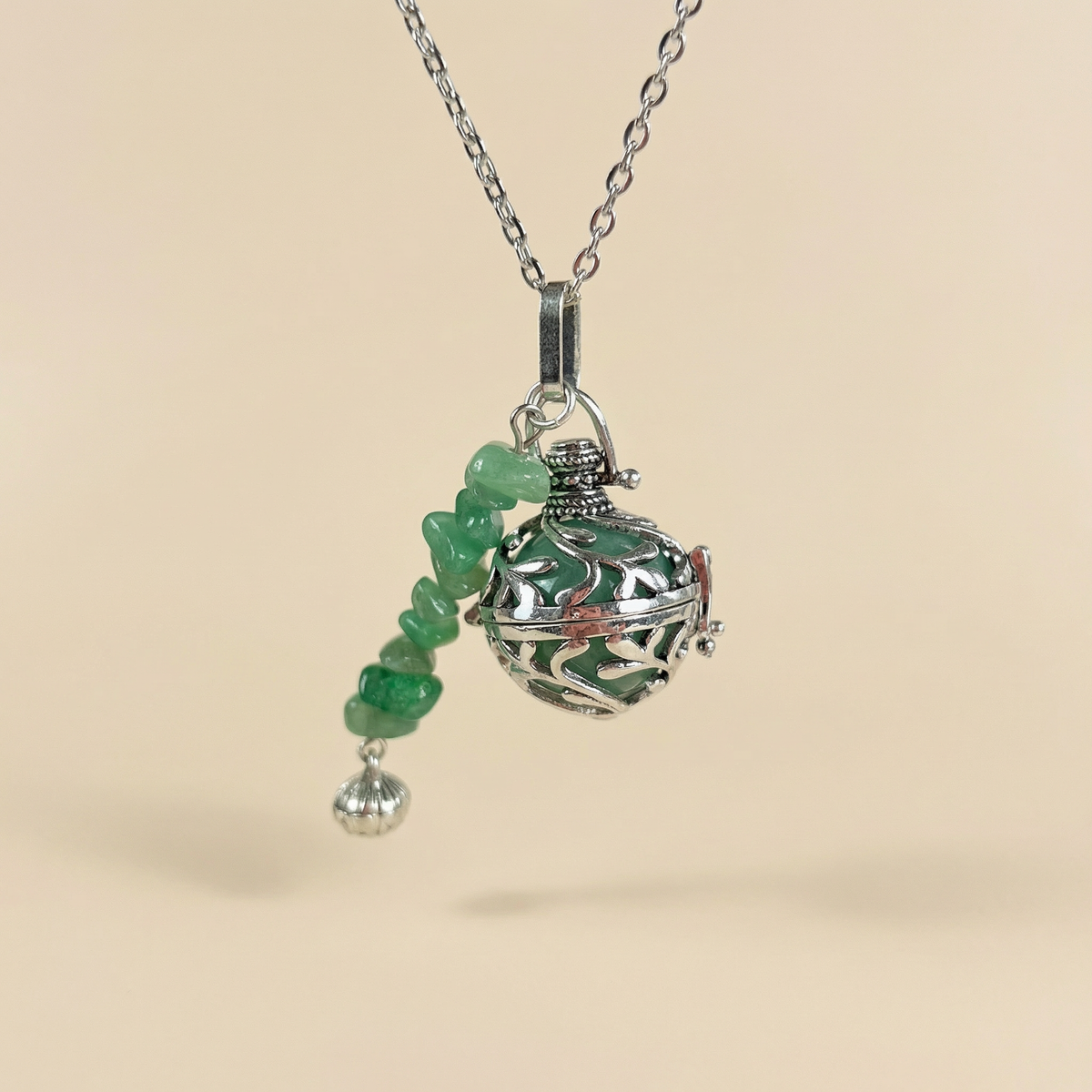 Aventurine locket necklace