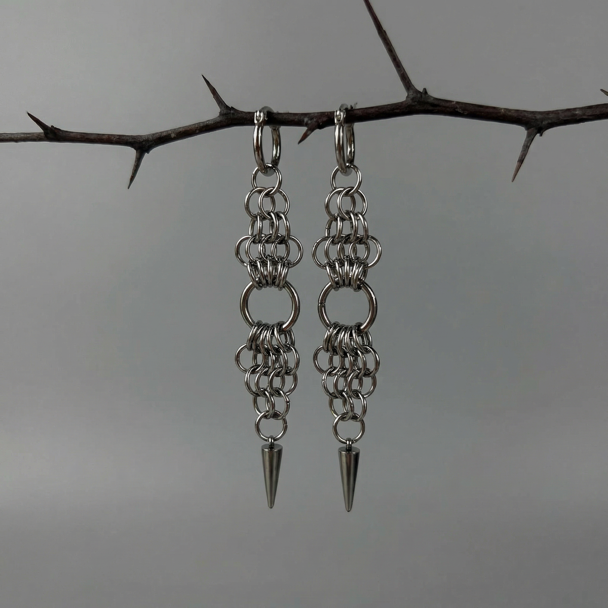Boucles d'oreilles européennes en cotte de mailles 4 en 1