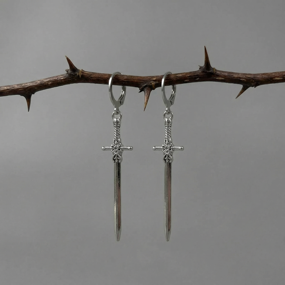 Medieval fantasy sword earrings Baguette Magick