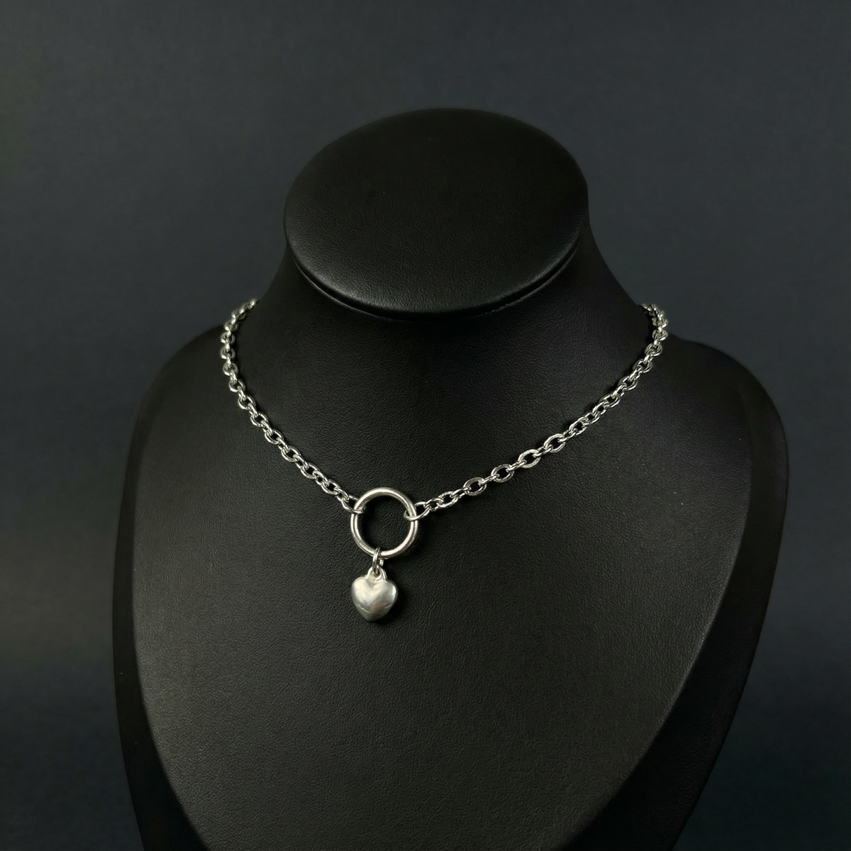 Heart choker, sweet and gothic necklace, two versions, stainless steel Baguette Magick