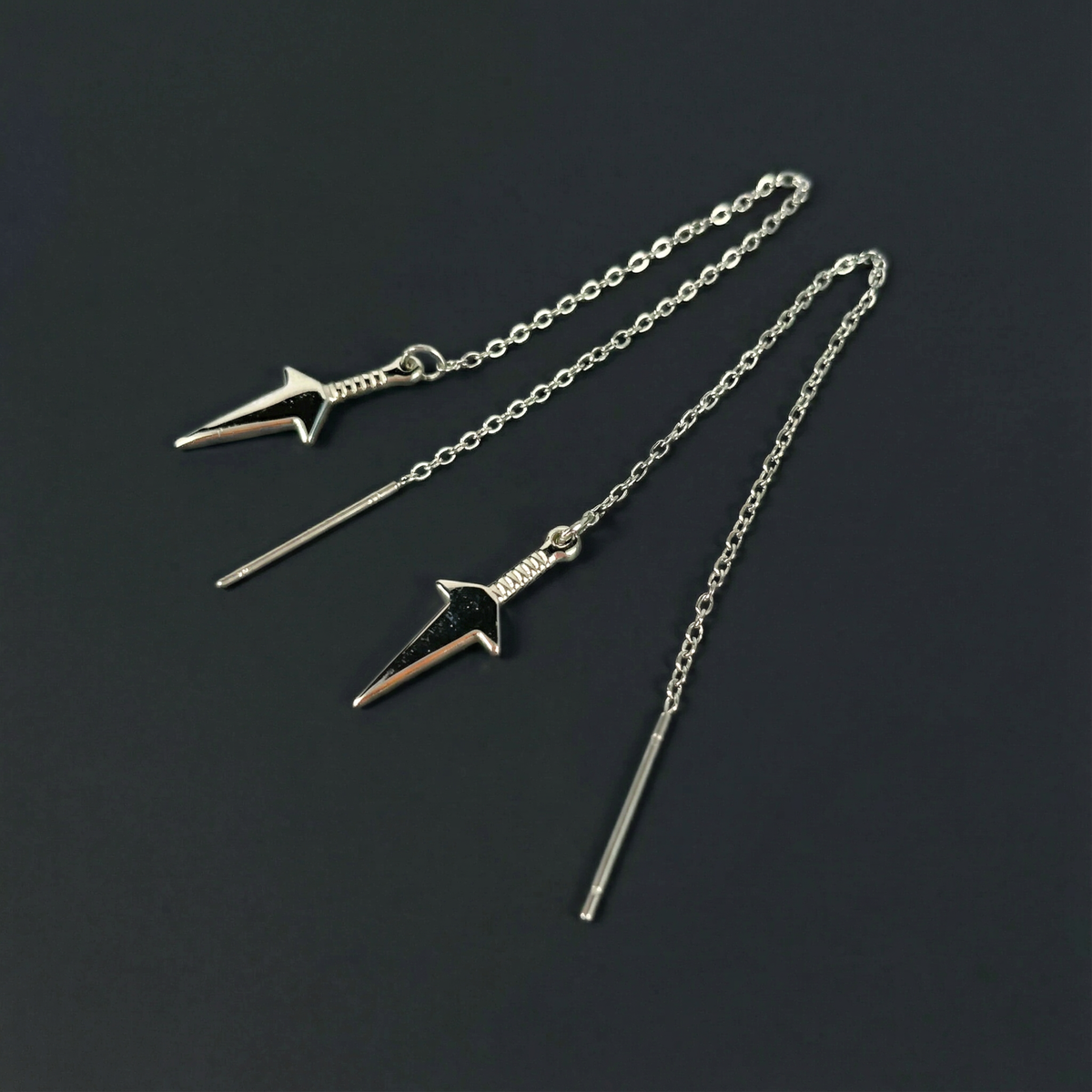 Kunai threader earrings, stainless steel Baguette Magick