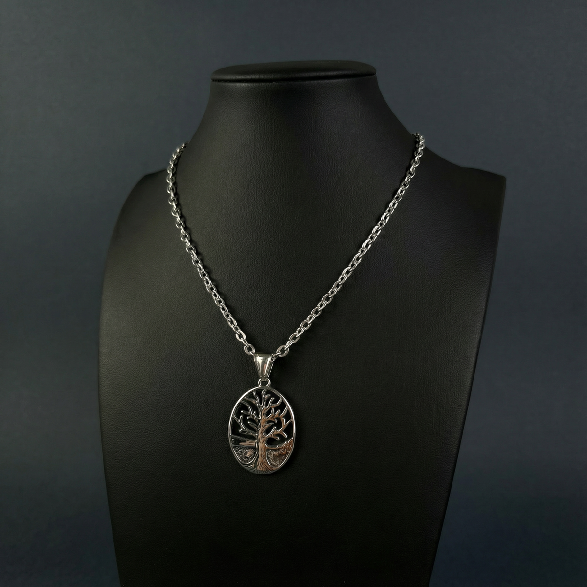Winter tree gothic pendant necklace