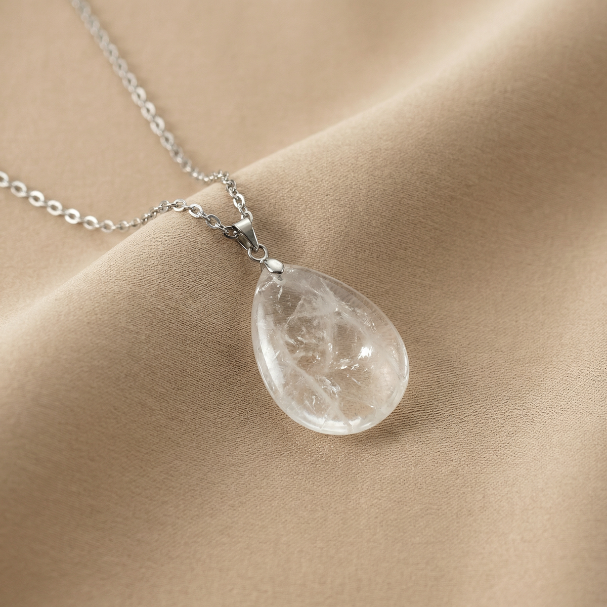 Clear quartz pendant necklace