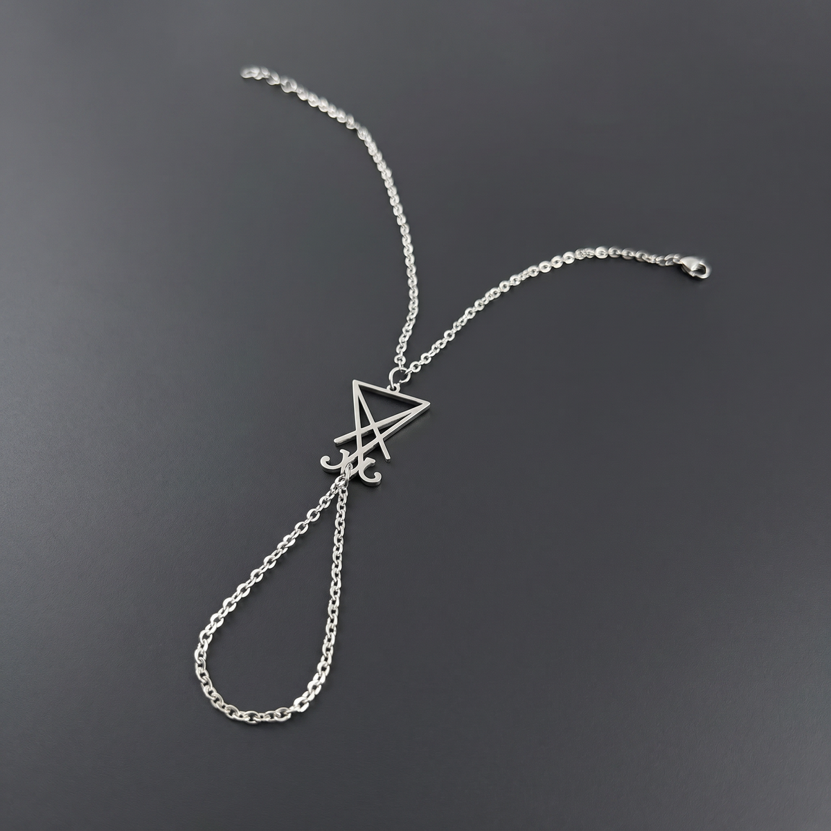 Lucifer sigil ring bracelet hand chain