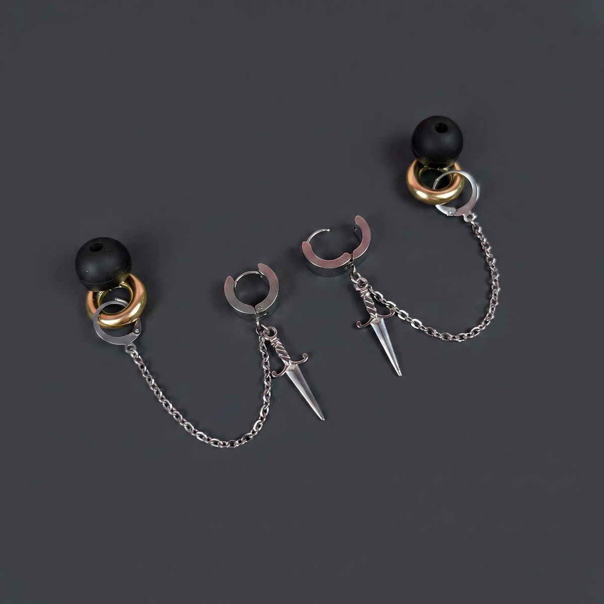 Dagger ear plug holder earrings Baguette Magick