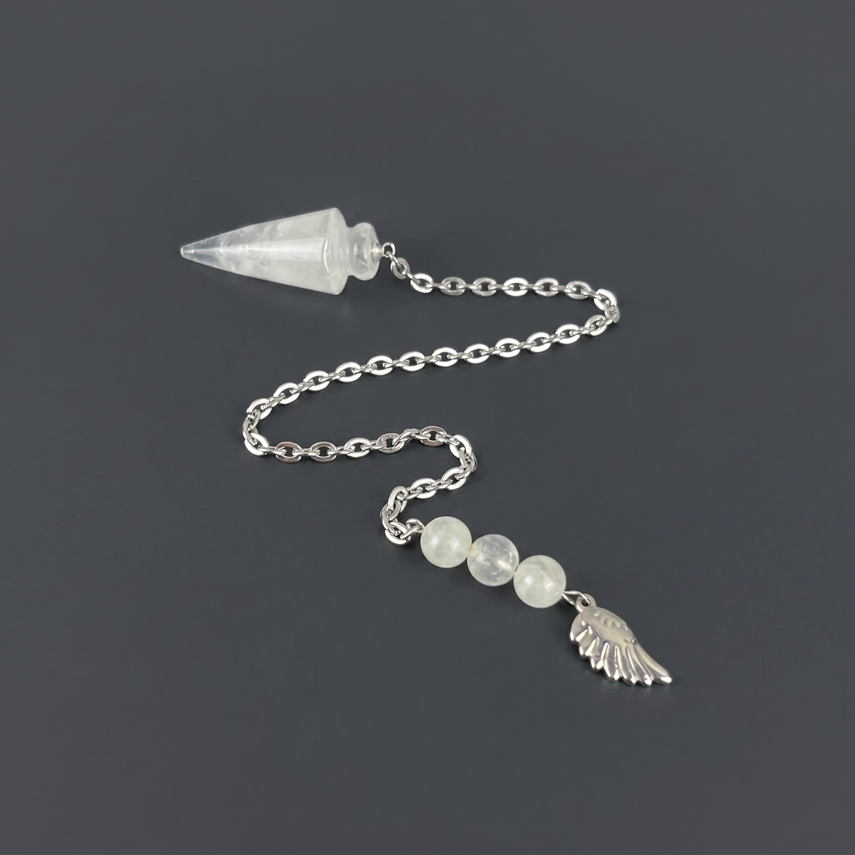 Quartz and stainless steel wing pendulum Baguette Magick