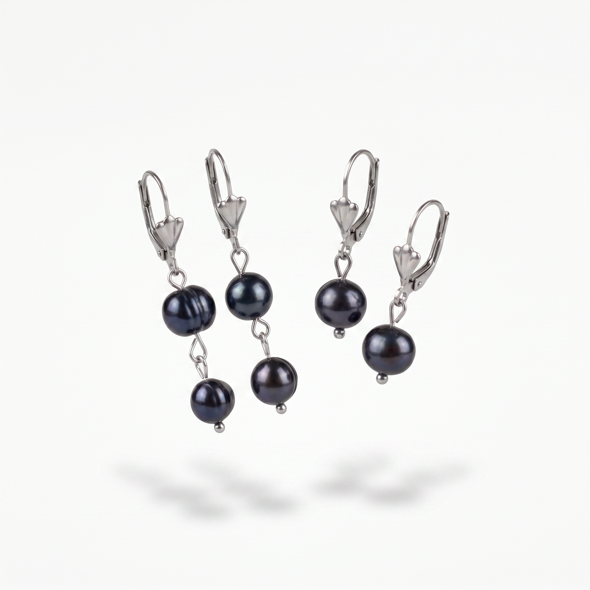 Victorian baroque black pearl earrings Baguette Magick