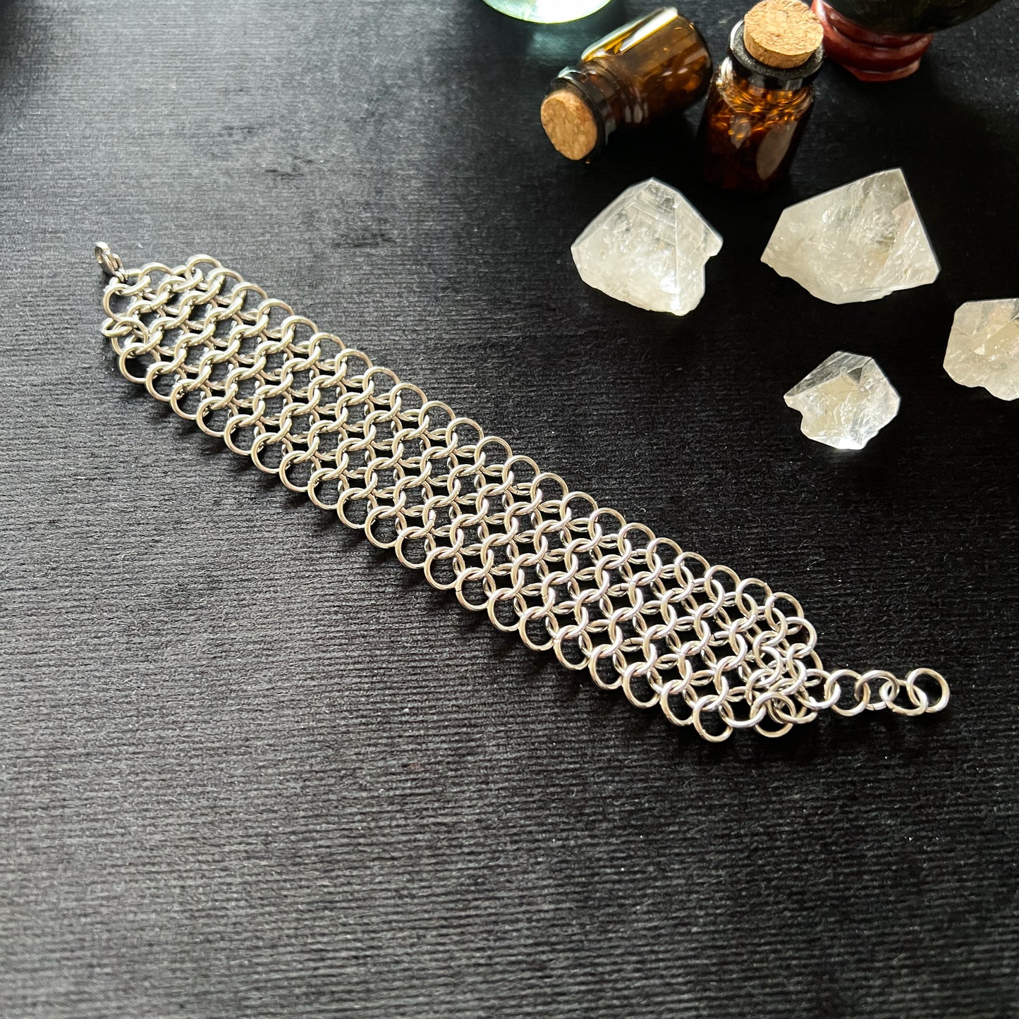 Chainmail bracelet European 4 in 1 stainless steel cuff Baguette Magick