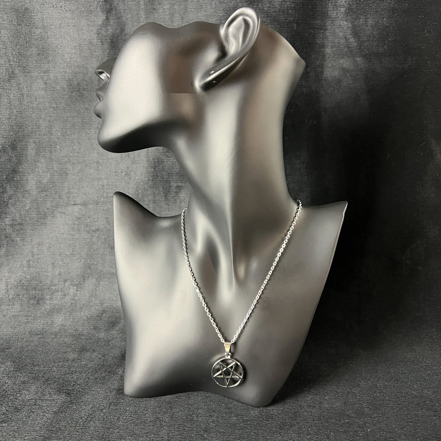 Stainless steel reversed pentacle necklace Baguette Magick