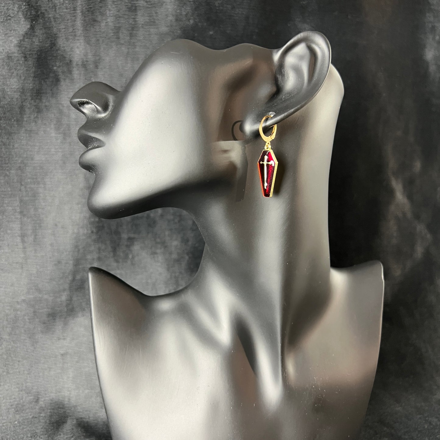 Coffins gothic earrings dark goth Halloween jewelry Baguette Magick