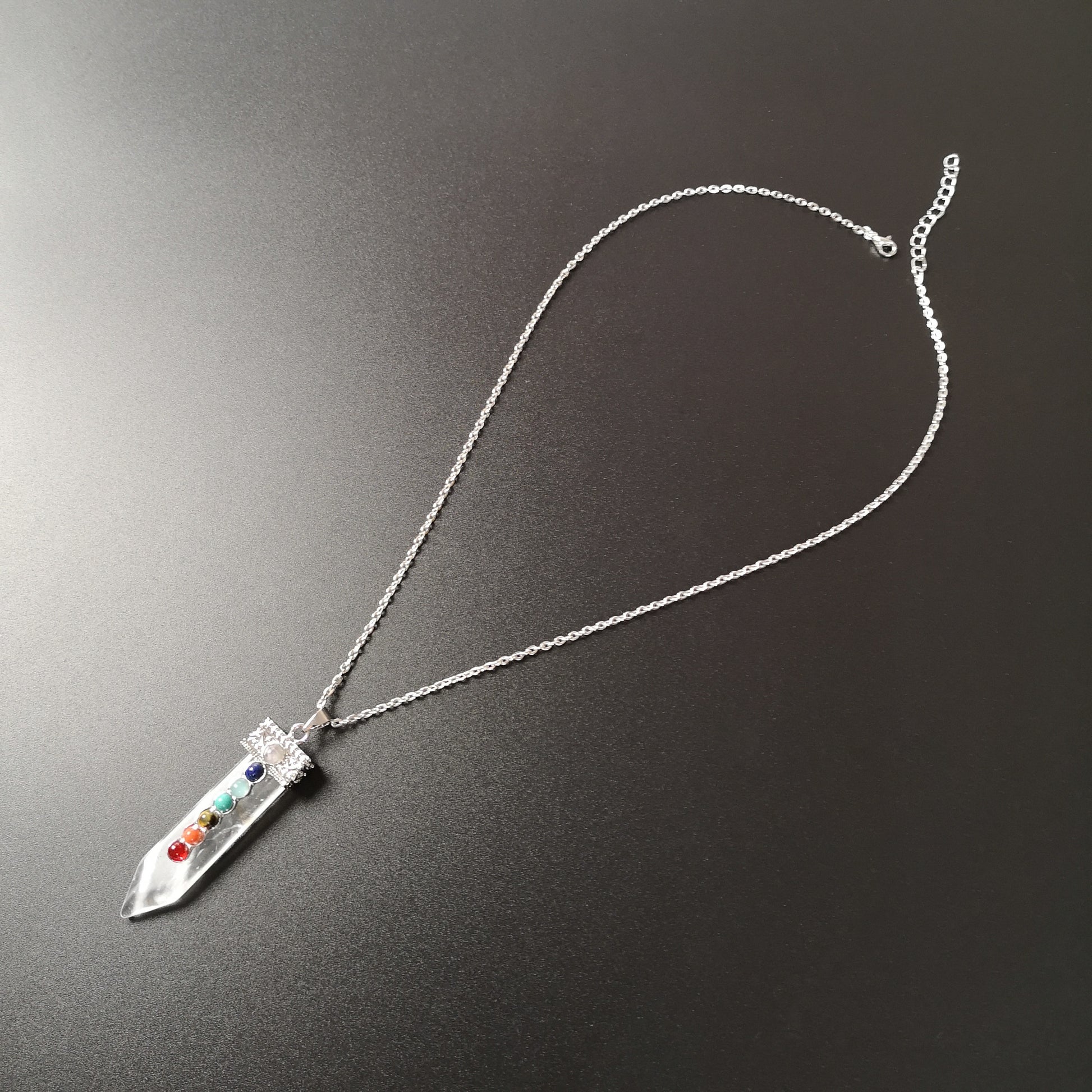 7 chakras quartz spiritual necklace Baguette Magick