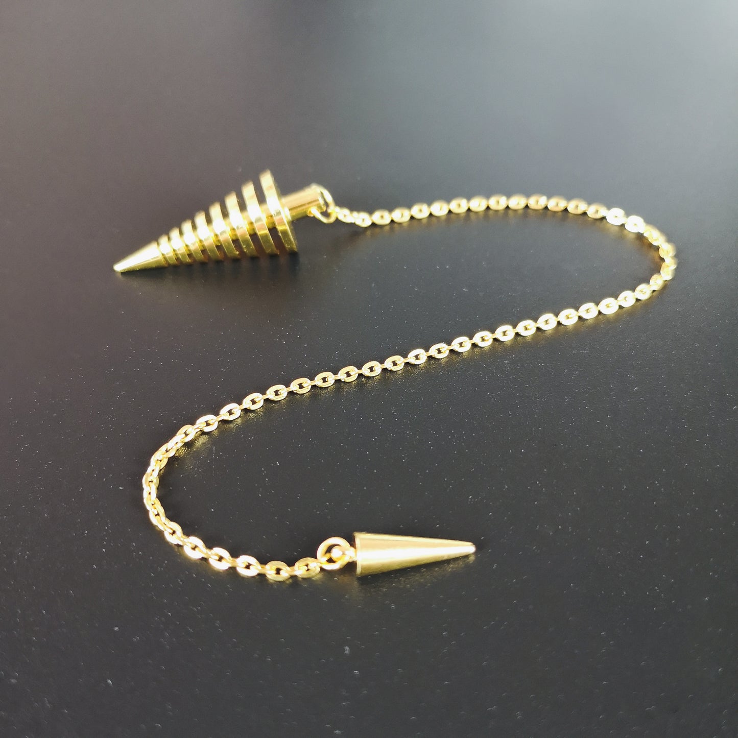 9 rings coils golden metal dowsing divination pendulum Baguette Magick