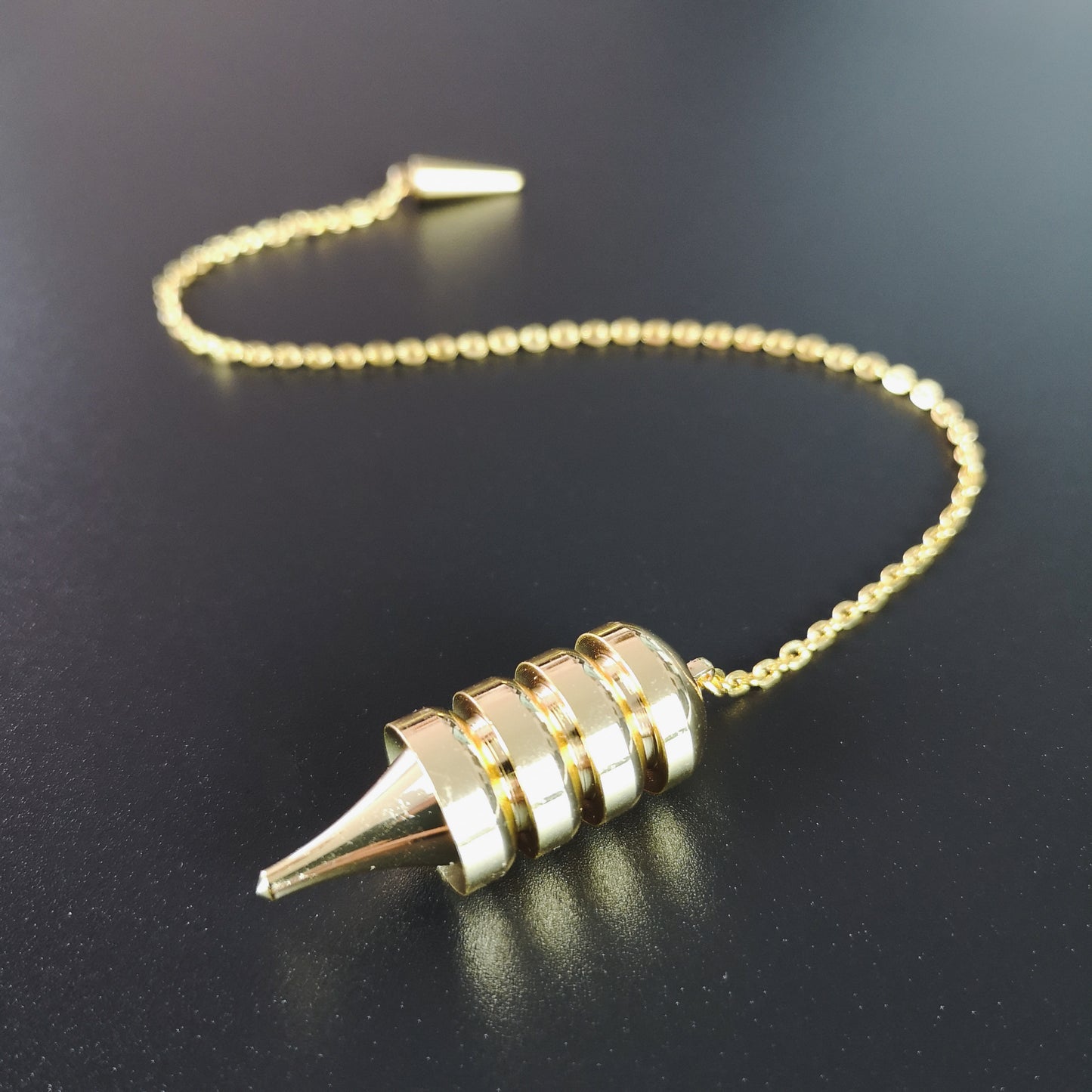 Egyptian Osiris golden metal dowsing and healing pendulum Baguette Magick