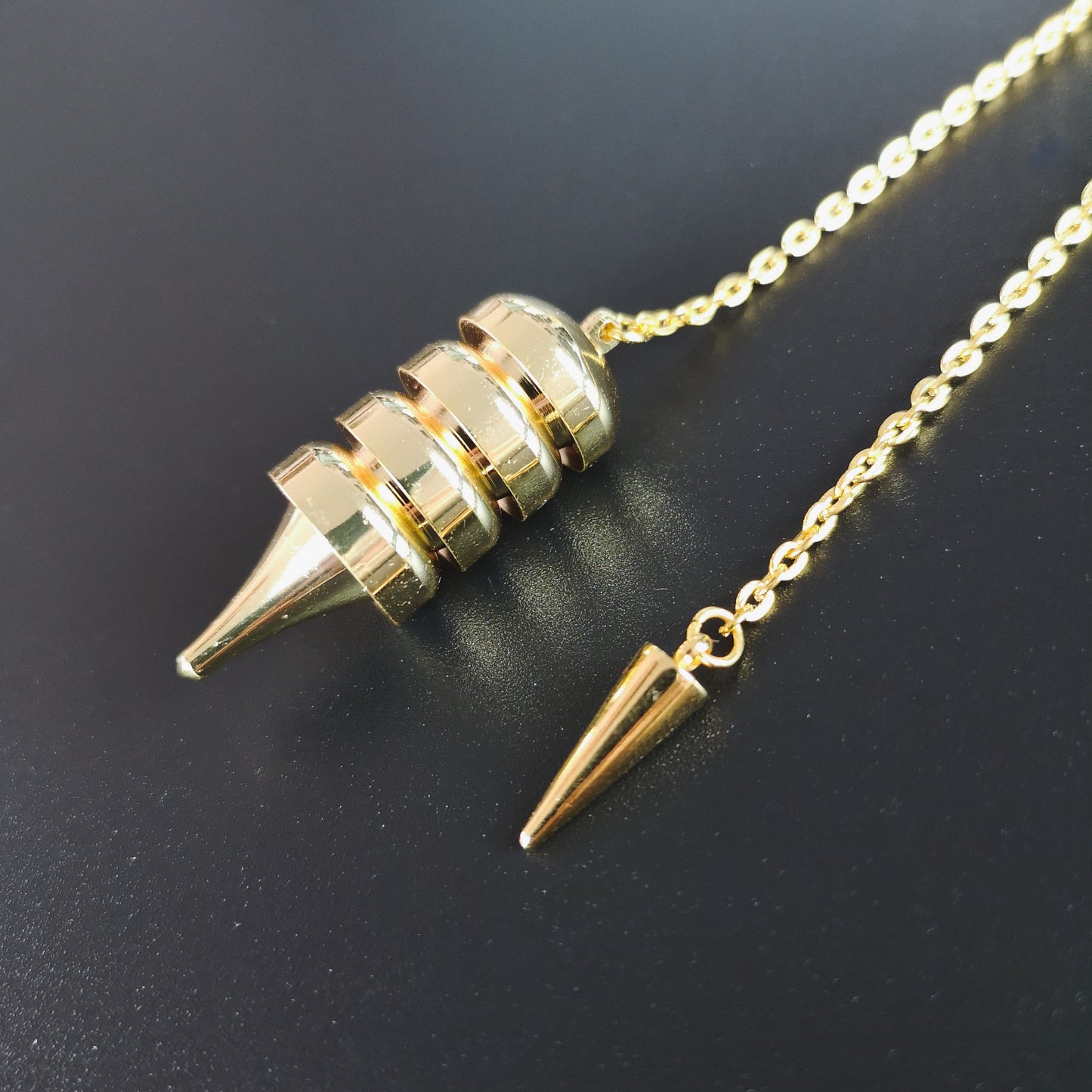 Egyptian Osiris golden metal dowsing and healing pendulum Baguette Magick