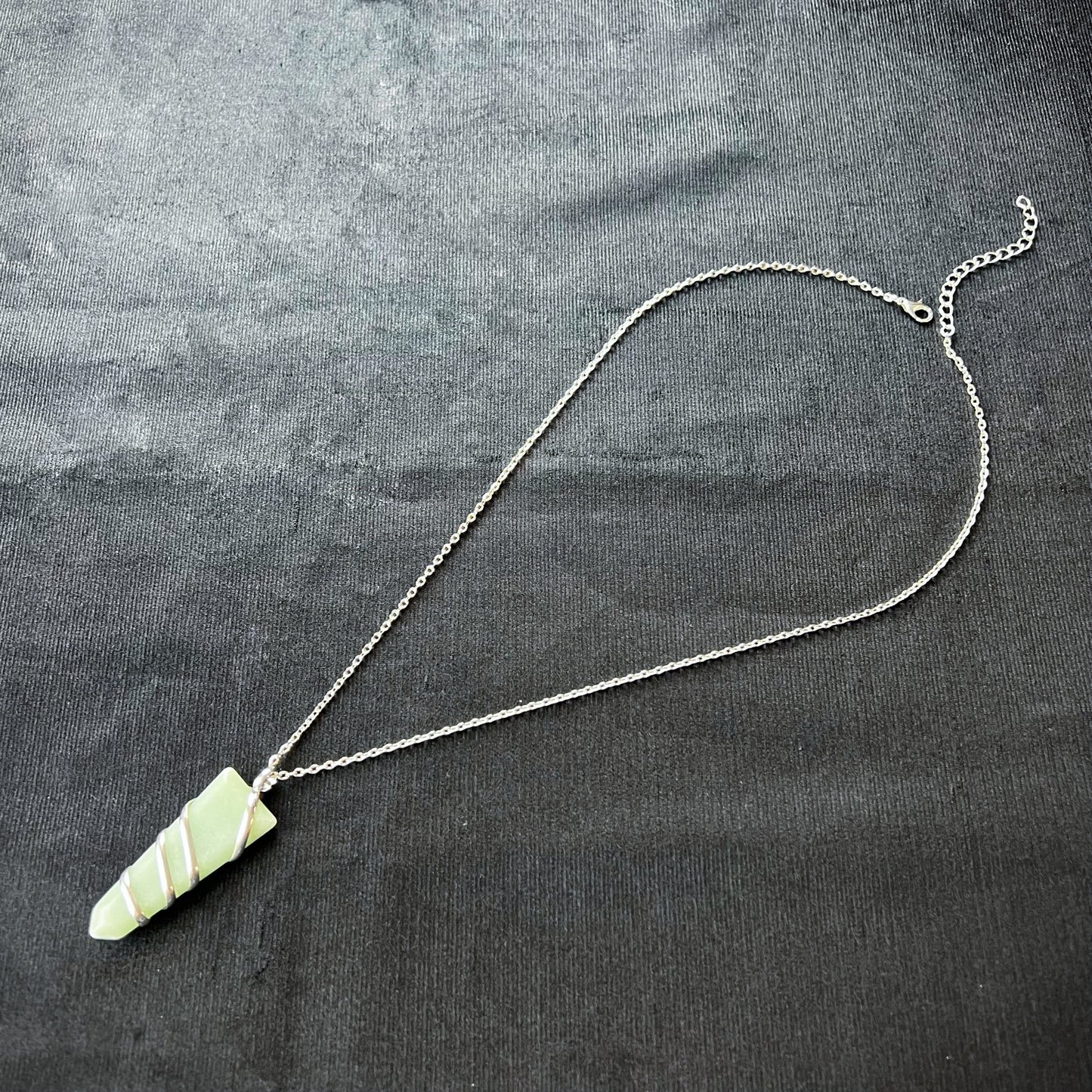 Aventurine spiral triangle necklace Baguette Magick