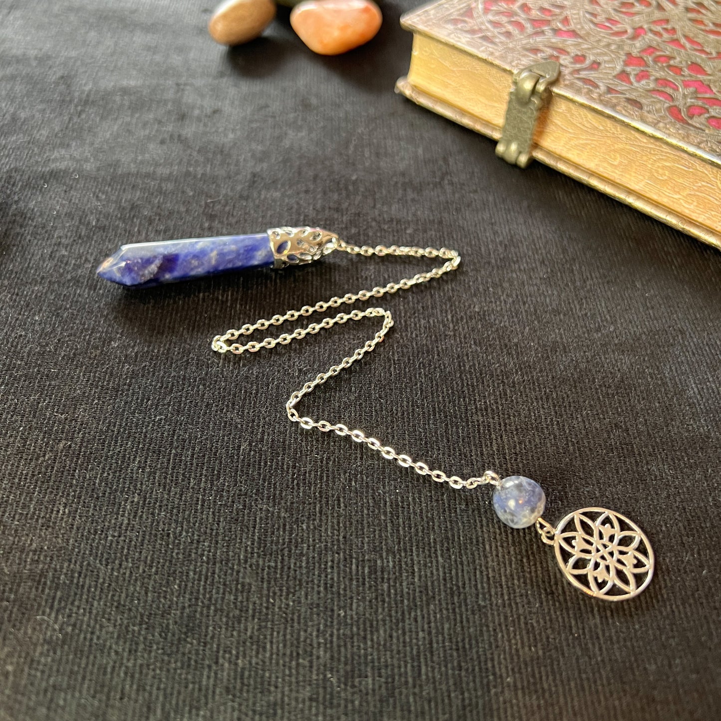 Sodalite and floral mandala pendulum Baguette Magick