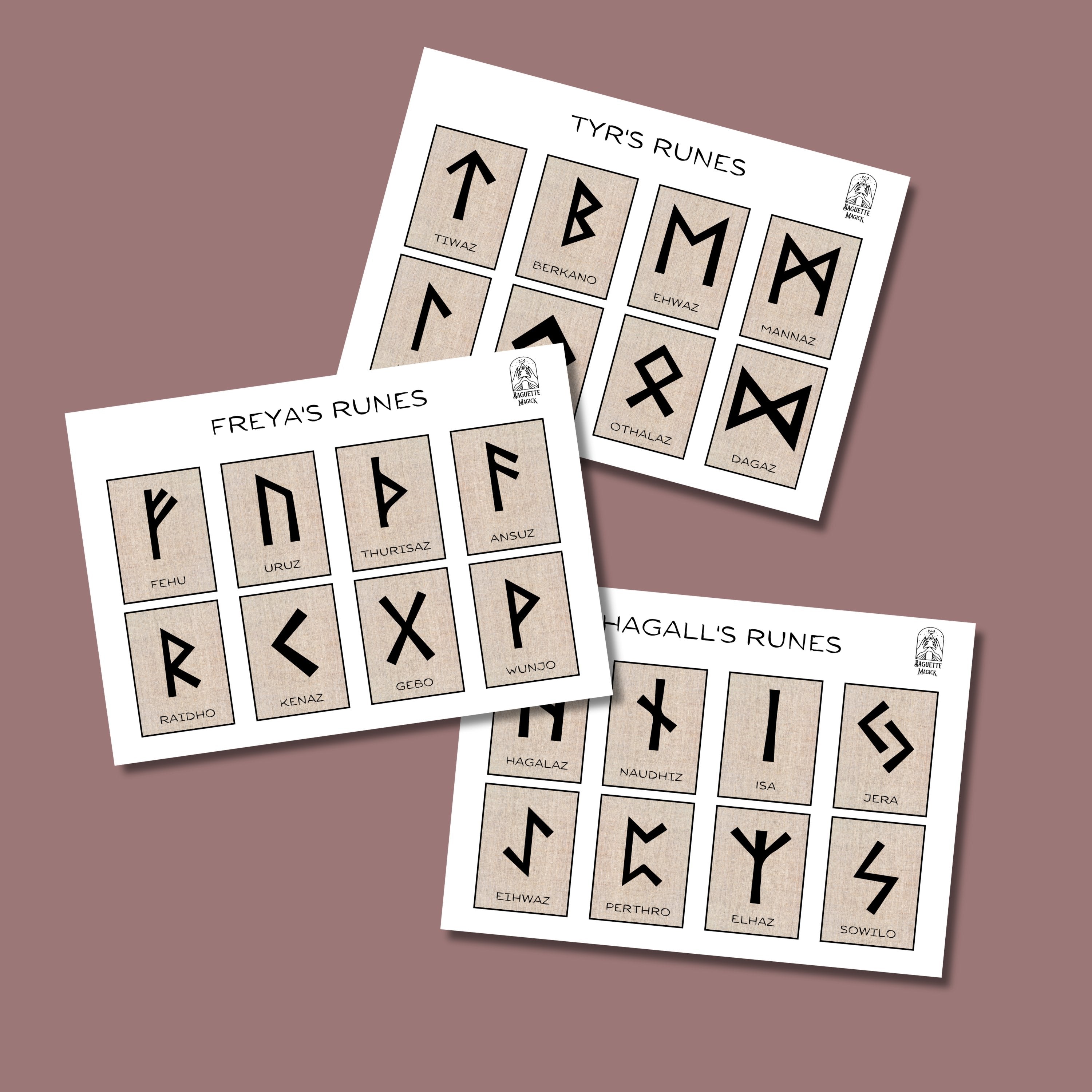Printable runes - Baguette Magick