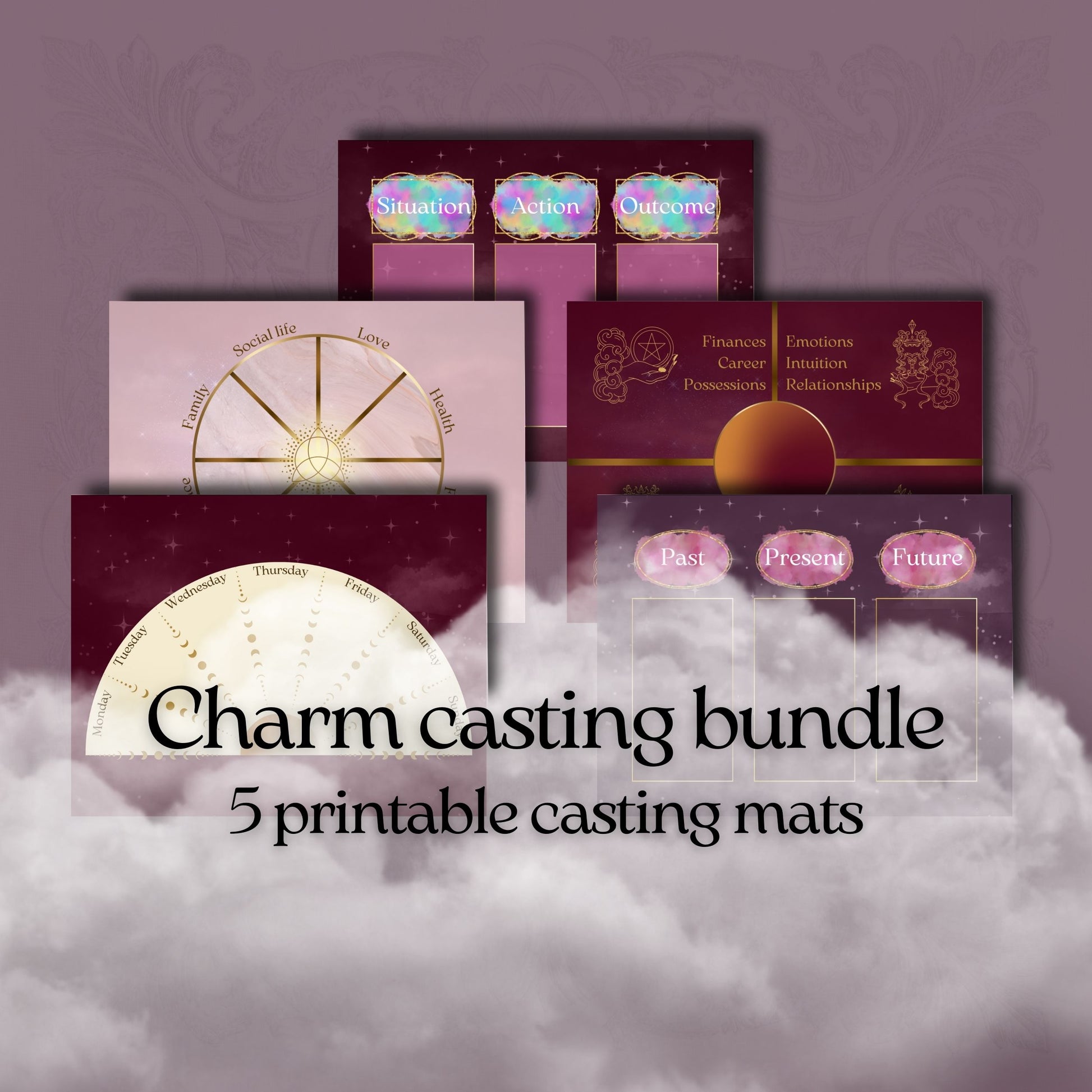 charm casting mat printable divination tool 