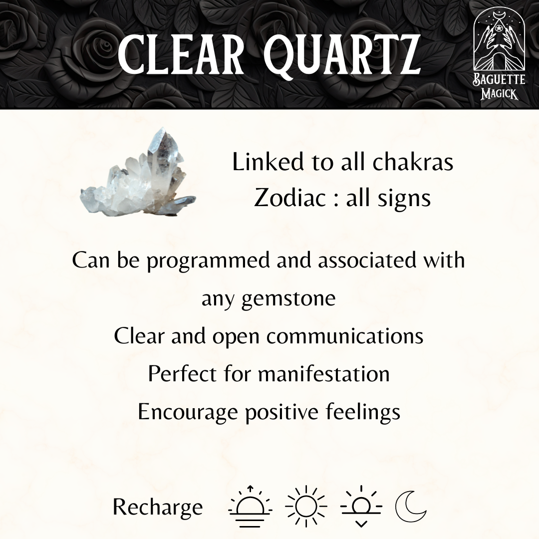 Clear quartz and flower divination pendulum Baguette Magick
