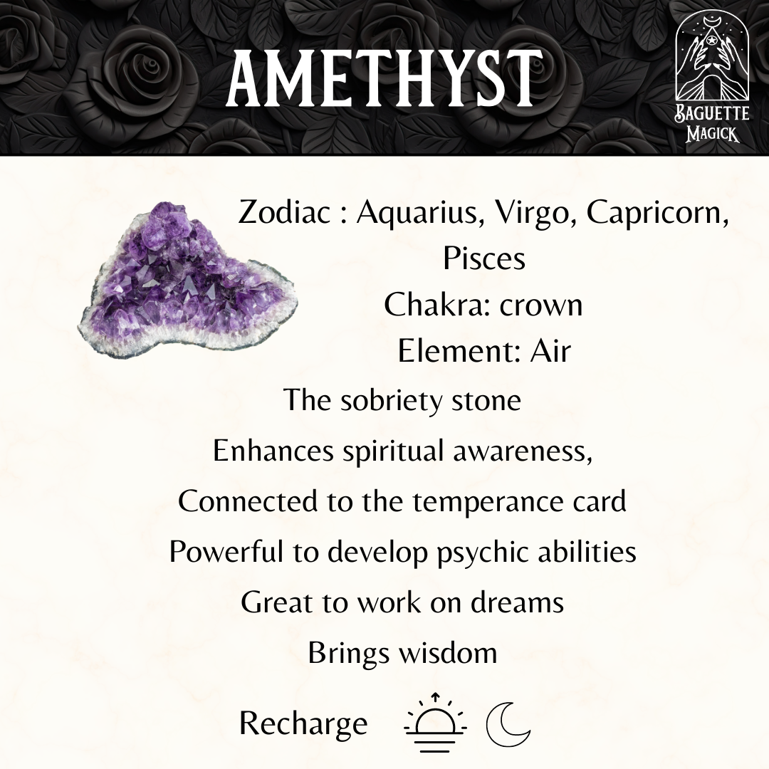 Egyptian Thot pendulum amethyst and moon crescent Baguette Magick