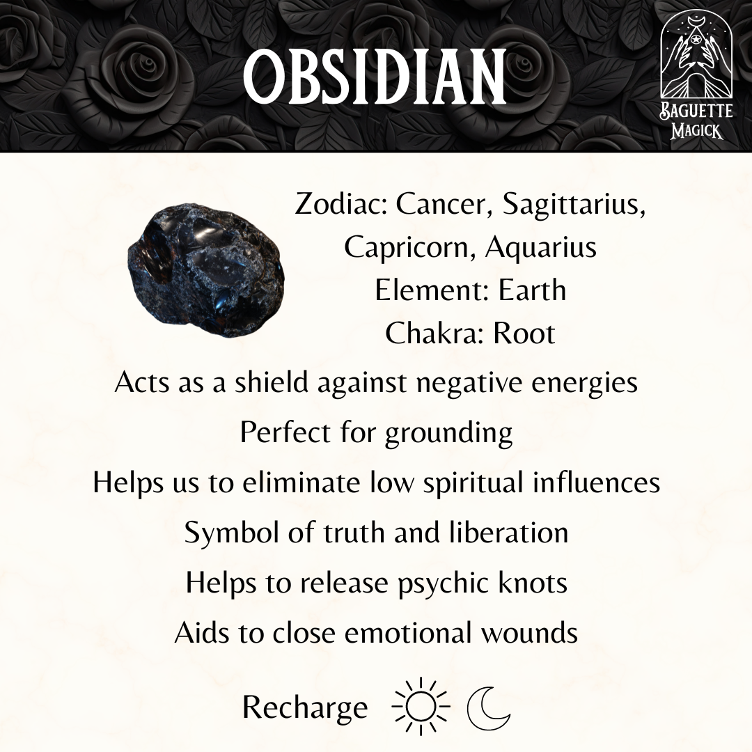 Egyptian Thot pendulum black agate, obsidian and crescent Moon Baguette Magick