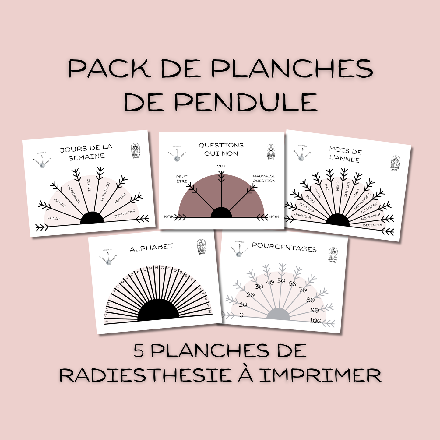 5 planches de pendule à imprimer pack de démarrage langue française