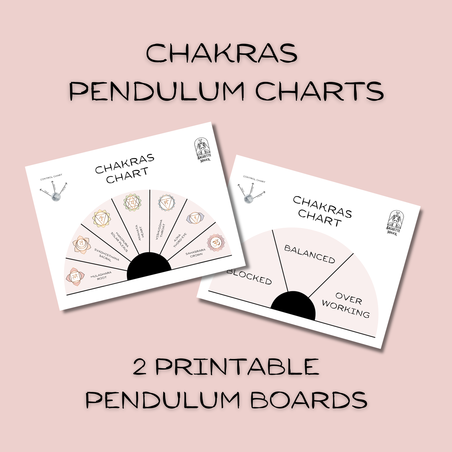 Chakras printable pendulum charts