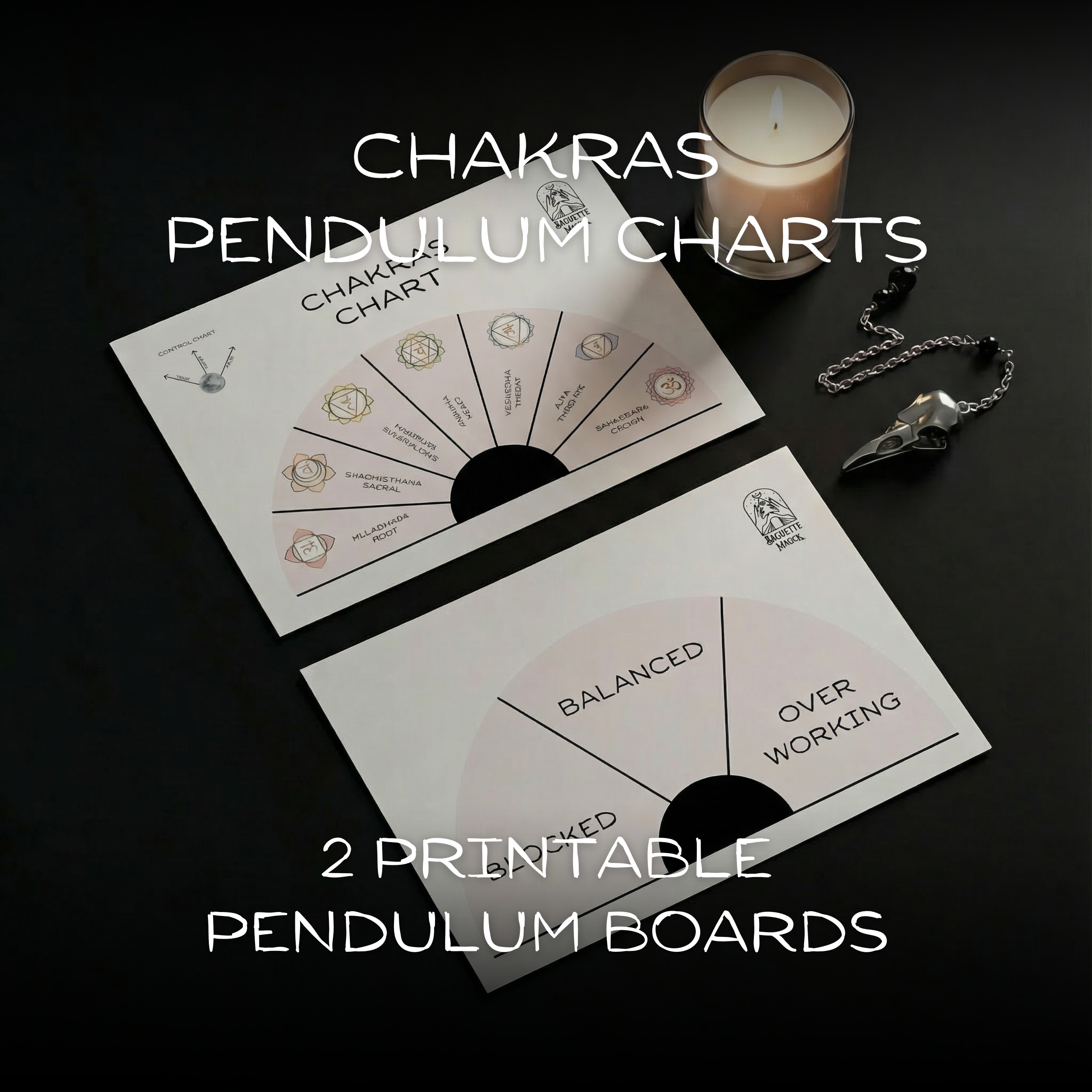 Chakras printable pendulum charts – Baguette Magick