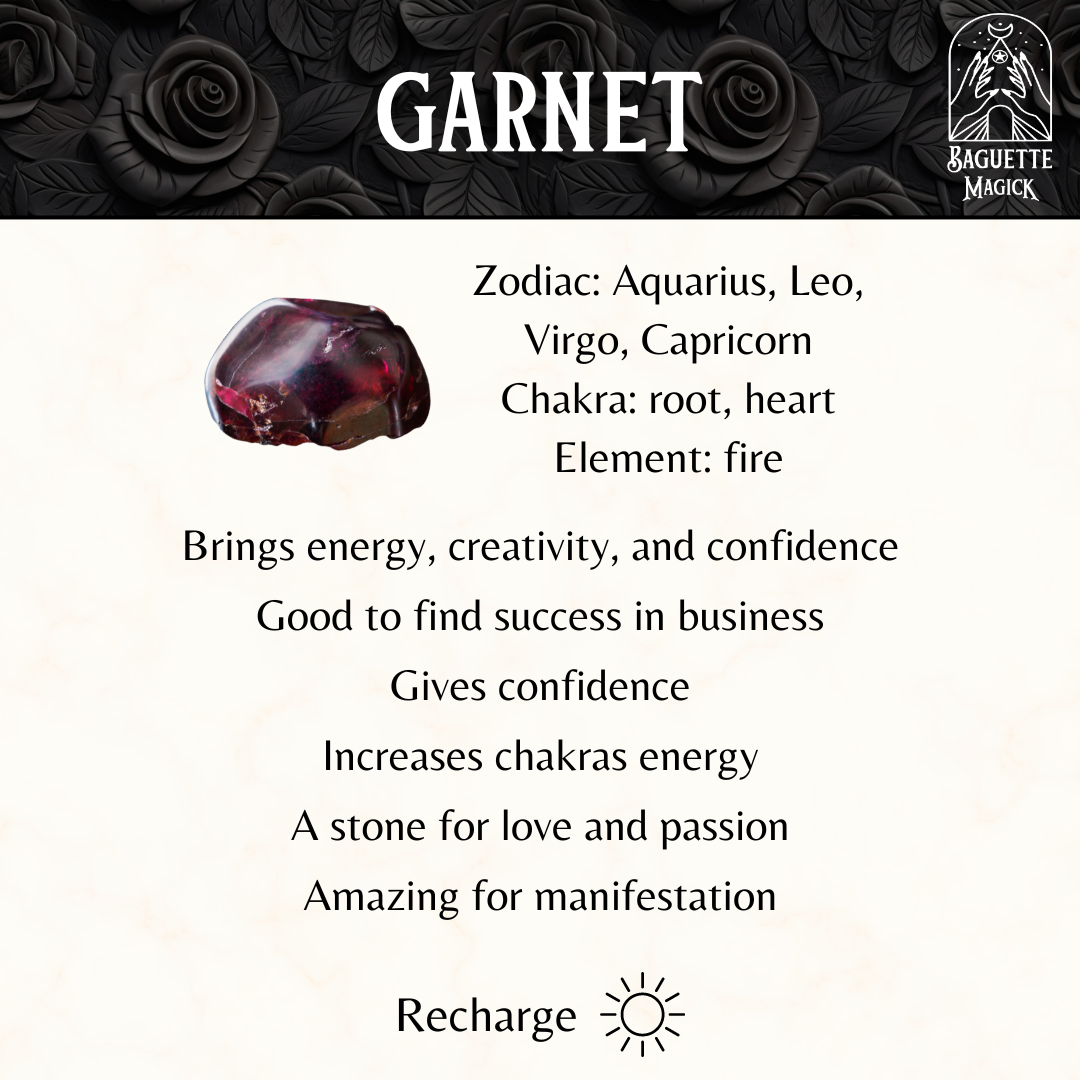Quartz, garnet and stainless steel sacred geometry pendulum Baguette Magick
