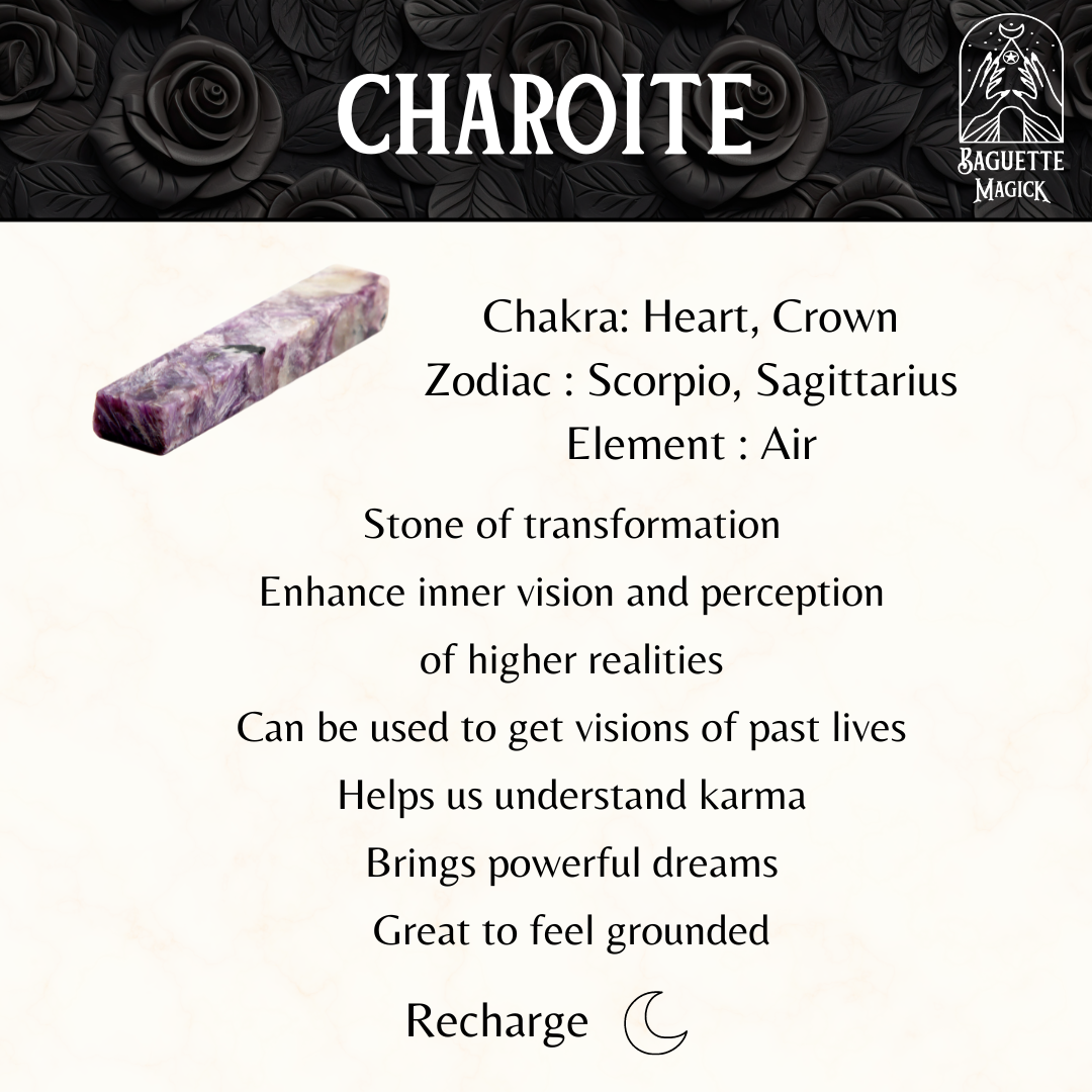 Charoite and leaf dowsing divination pendulum Baguette Magick