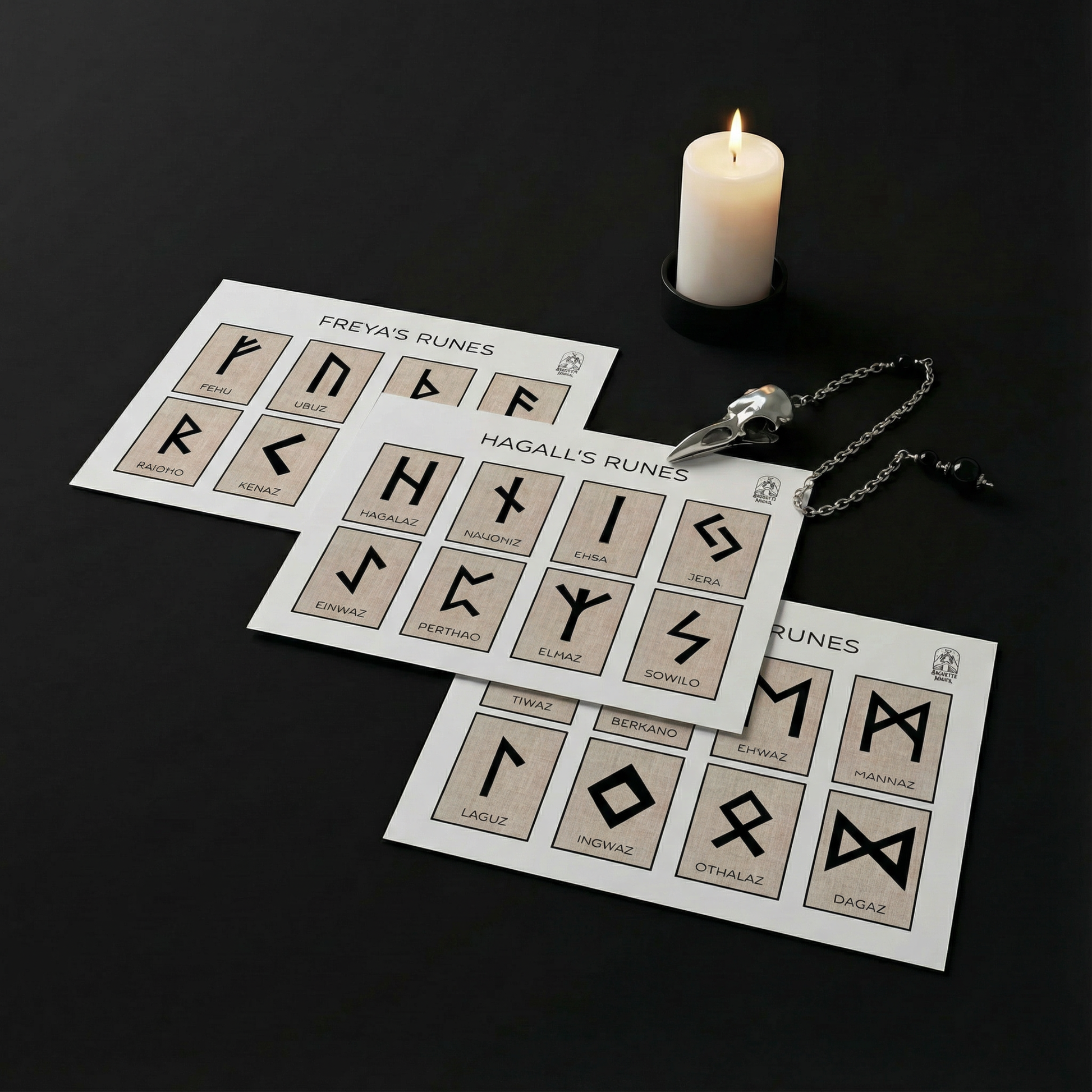 Printable rune cards Baguette Magick