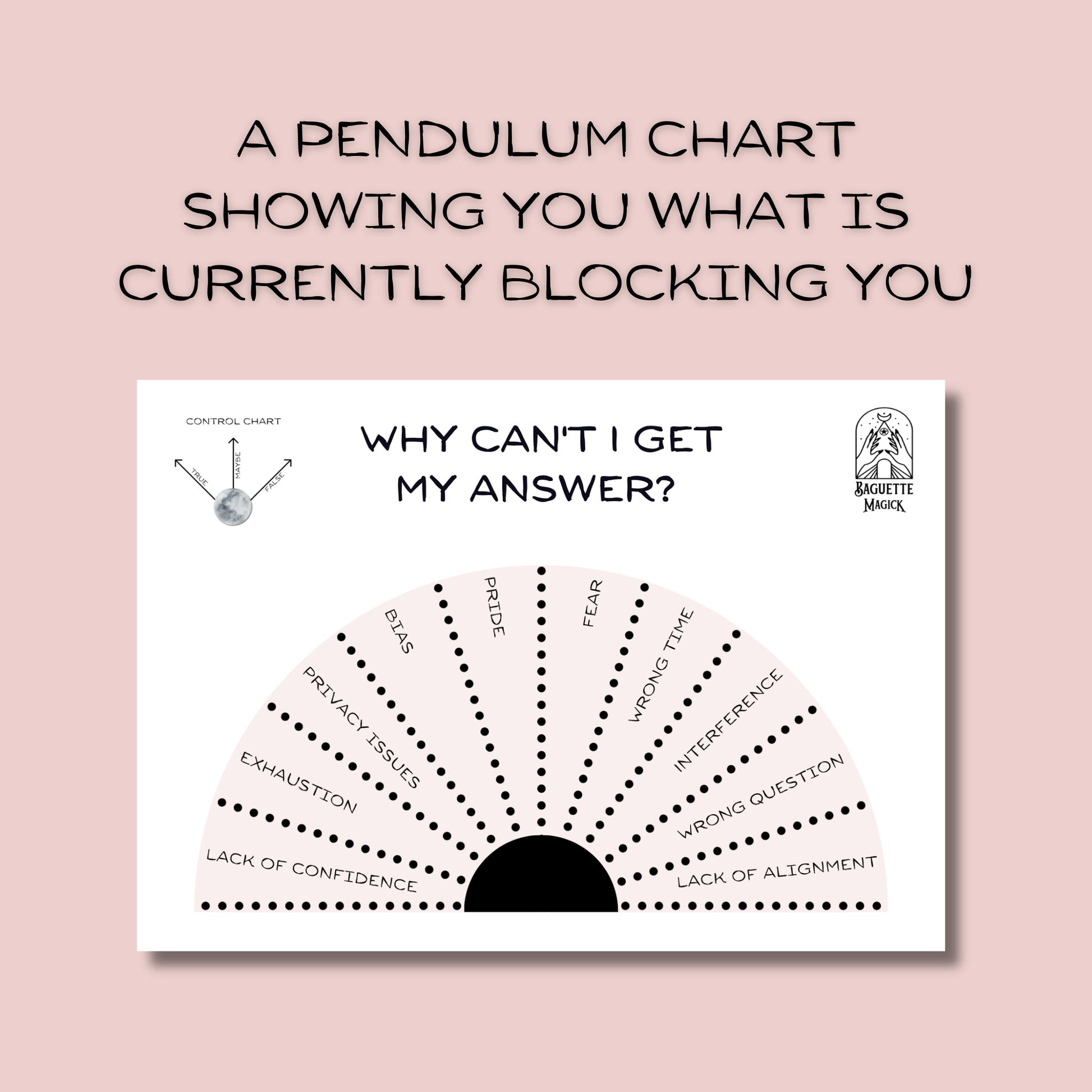 "Why can't I get my answer" printable pendulum chart Baguette Magick