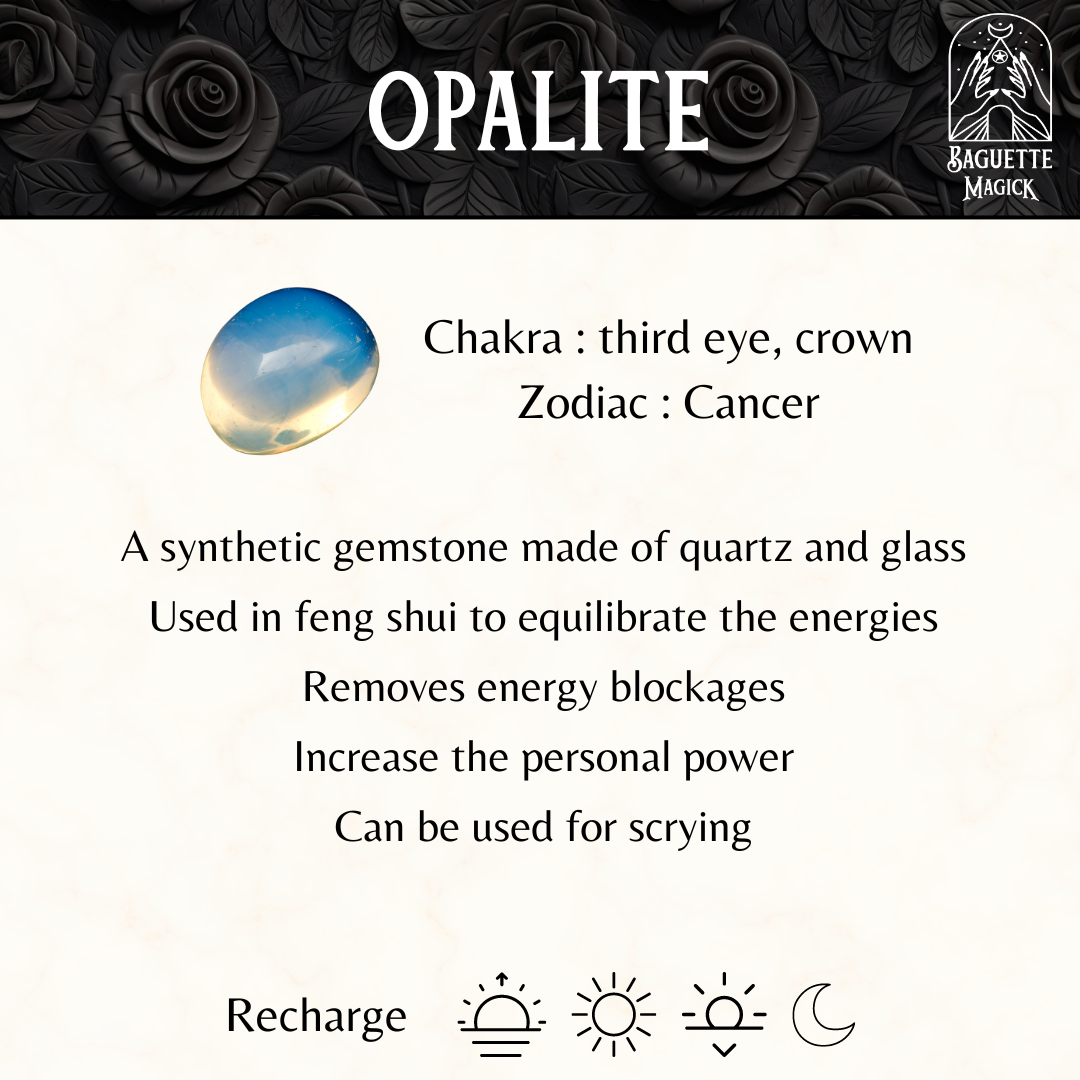 Opalite and pentacle dowsing spiritual pendulum Baguette Magick