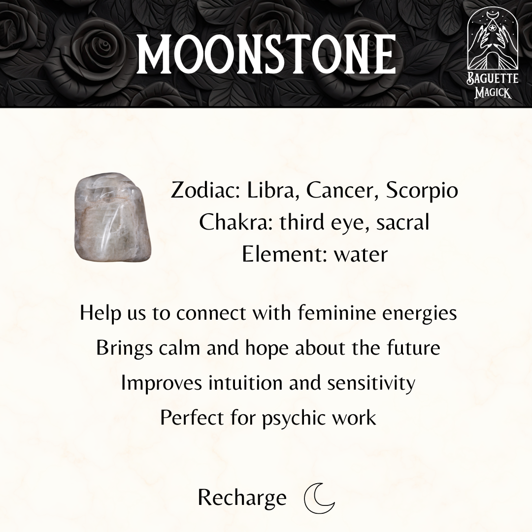 Moonstone spiritual gemstone necklace Baguette Magick