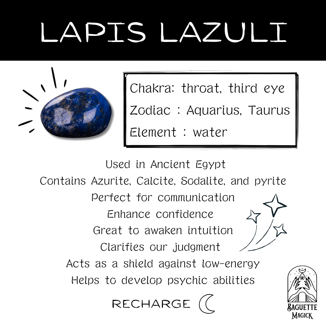 Lapis lazuli locket necklace Baguette Magick