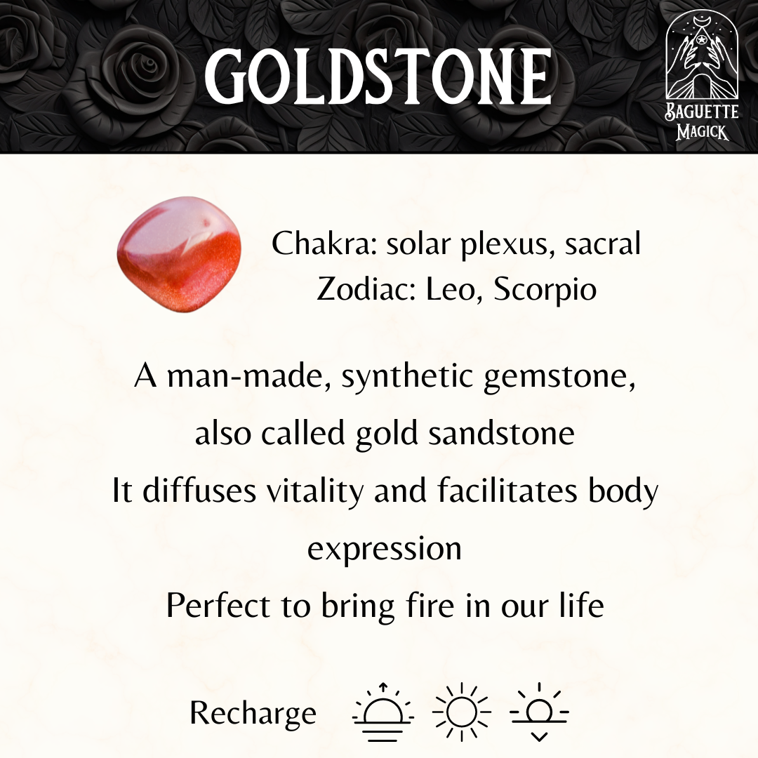 Goldstone pendulum with a crescent moon Baguette Magick