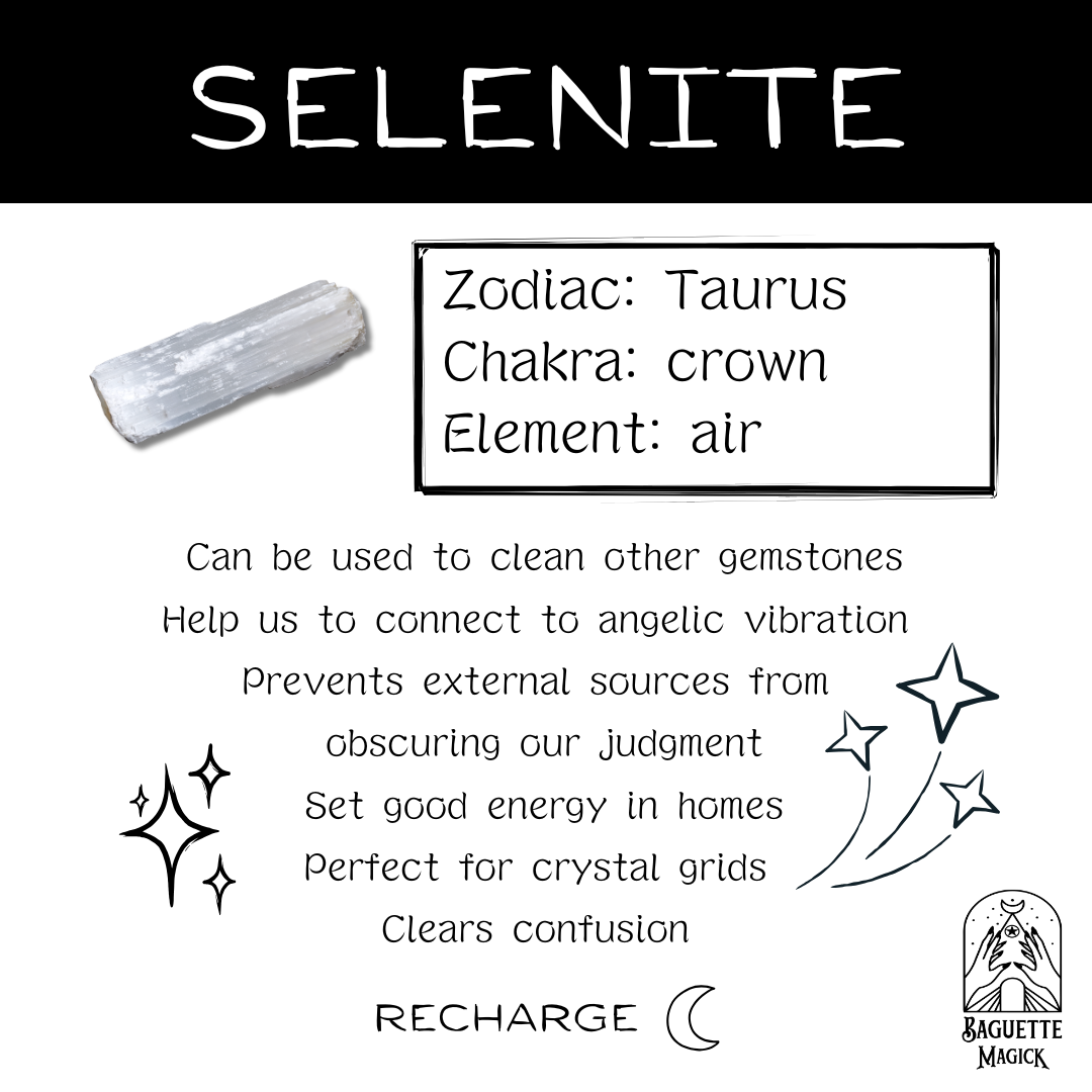 Selenite stick 7 to 9 cm 2.75 to 3.54 in Baguette Magick