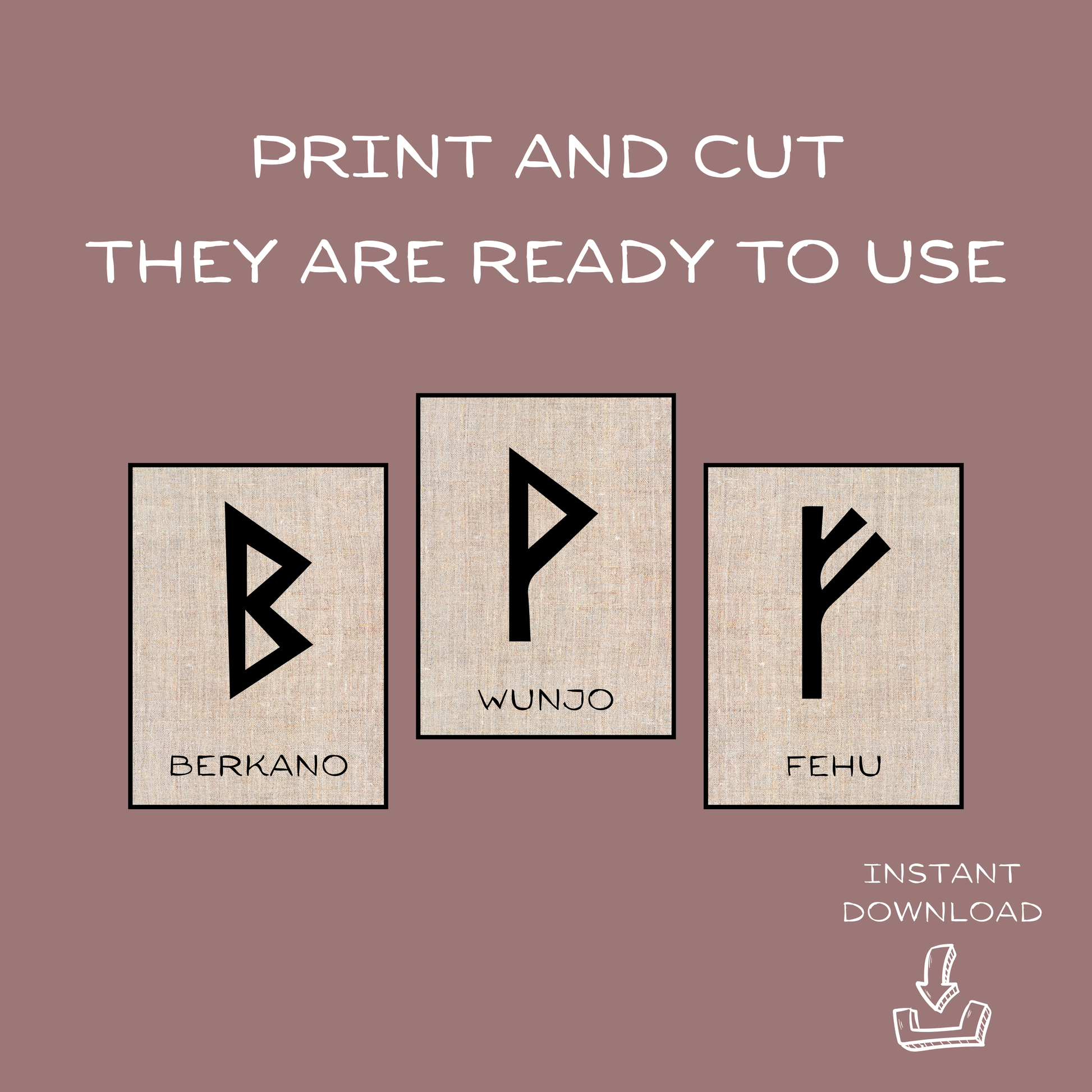 Printable rune cards Baguette Magick