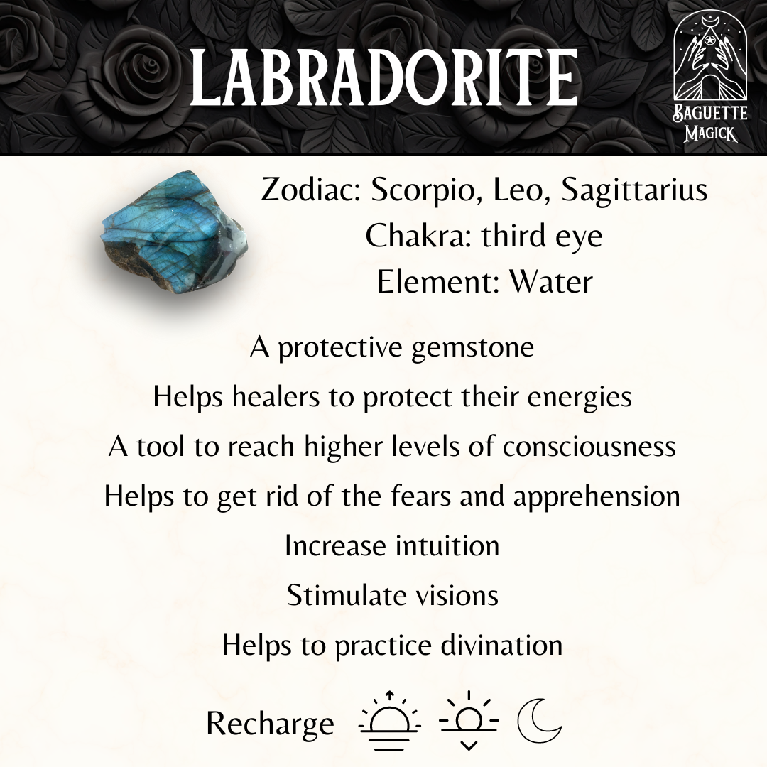 Labradorite and white leaf dowsing divination pendulum Baguette Magick