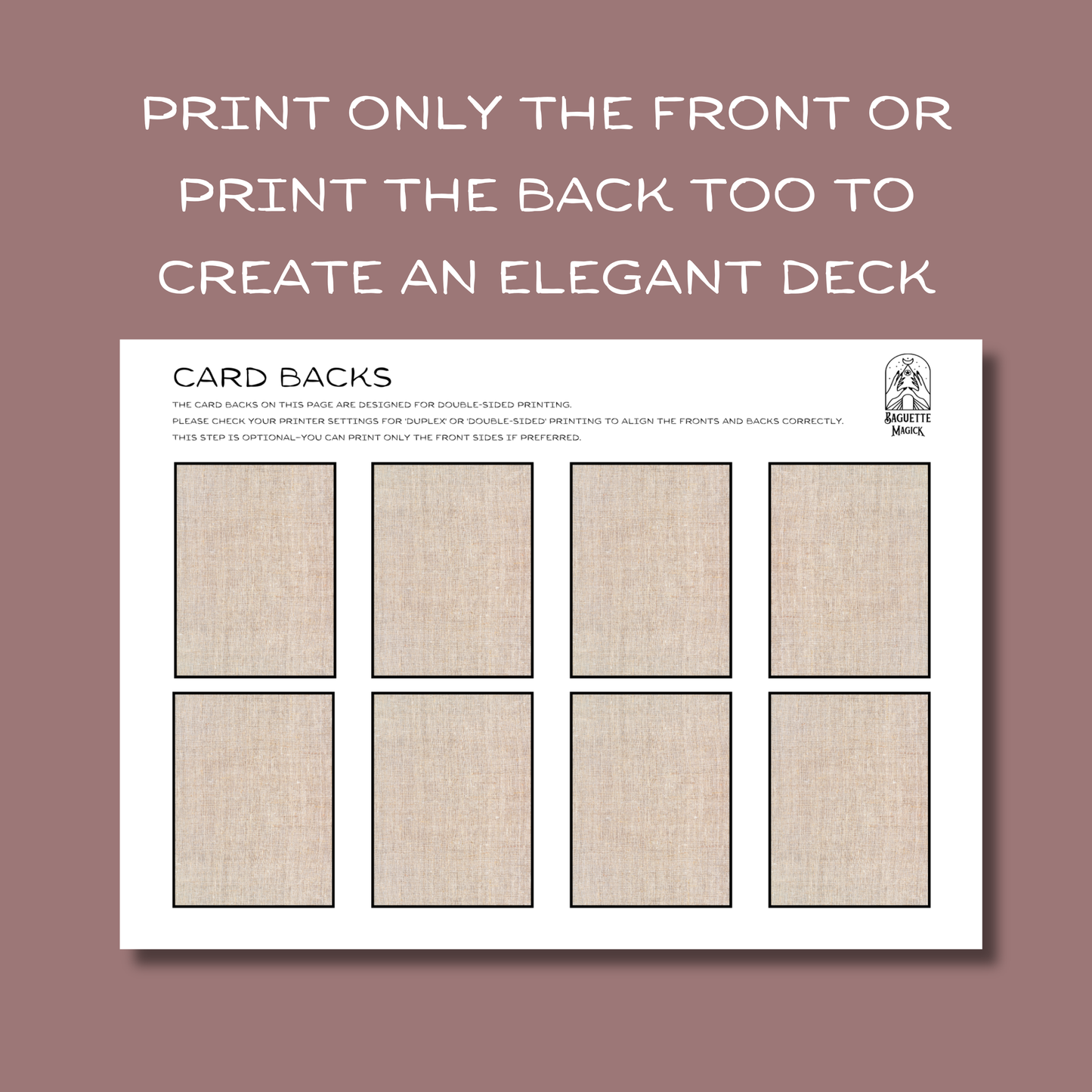 Printable rune cards Baguette Magick