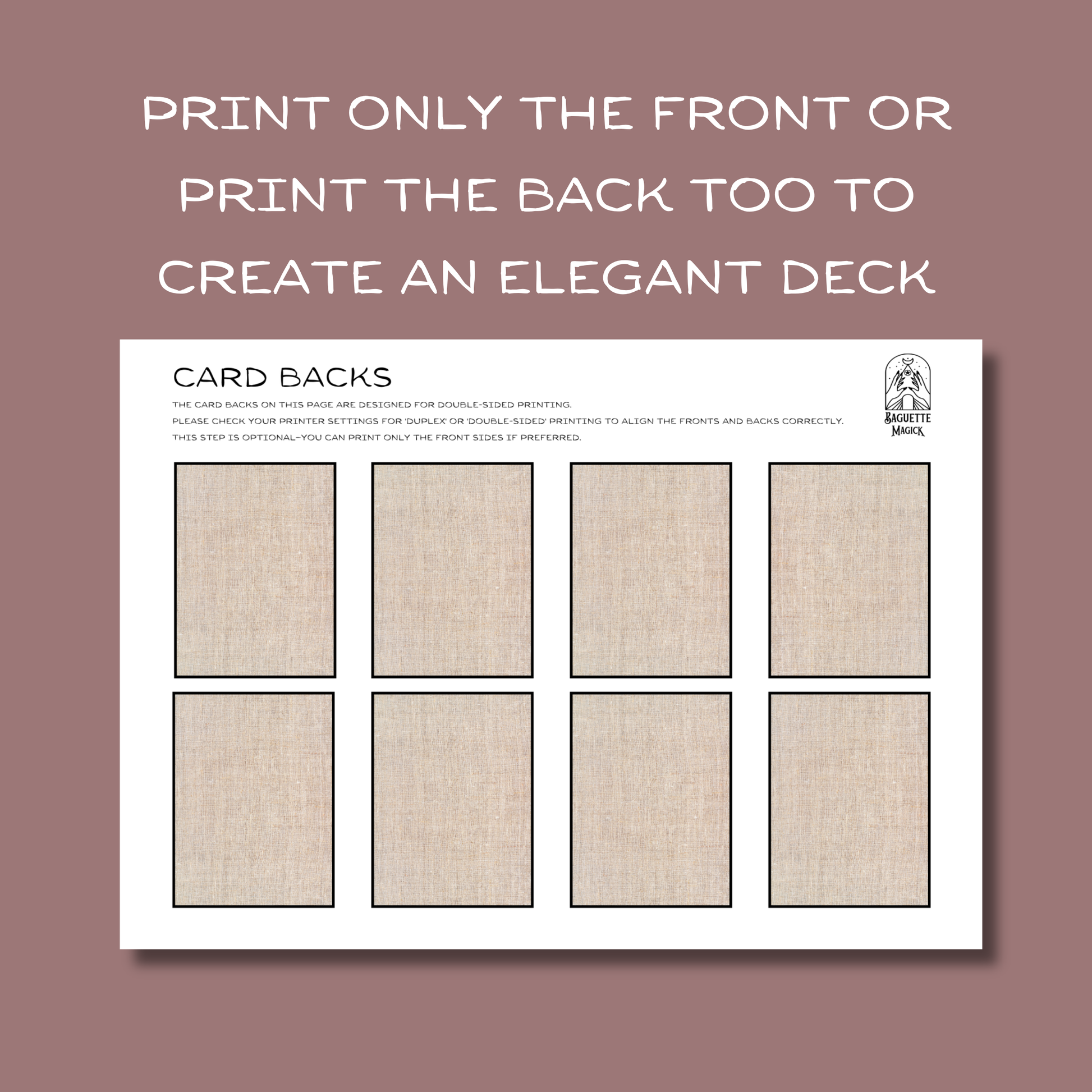 Printable rune cards Baguette Magick