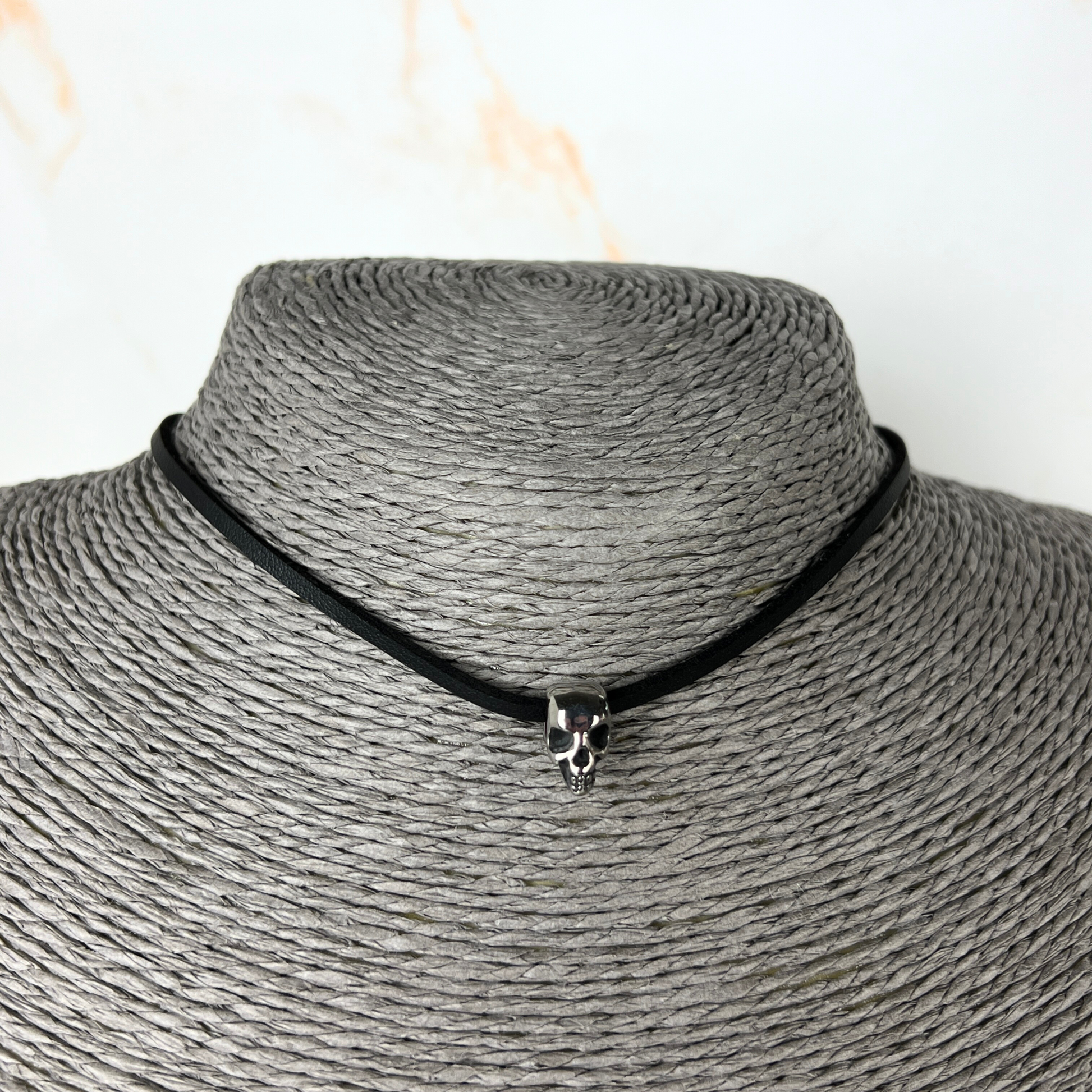 Witch black choker, vegan suede and stainless steel Baguette Magick