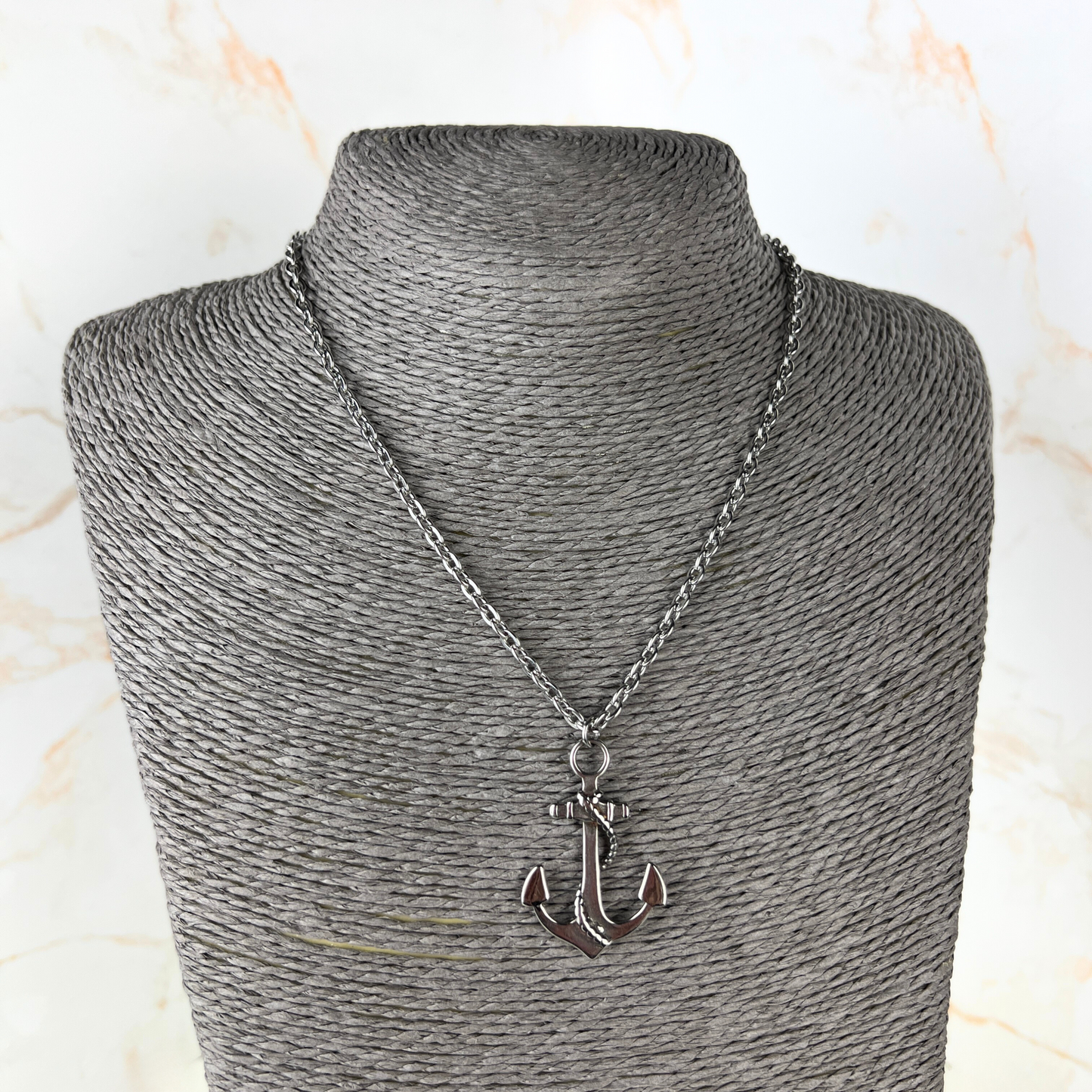 Marine anchor necklace, stainless steel Baguette Magick