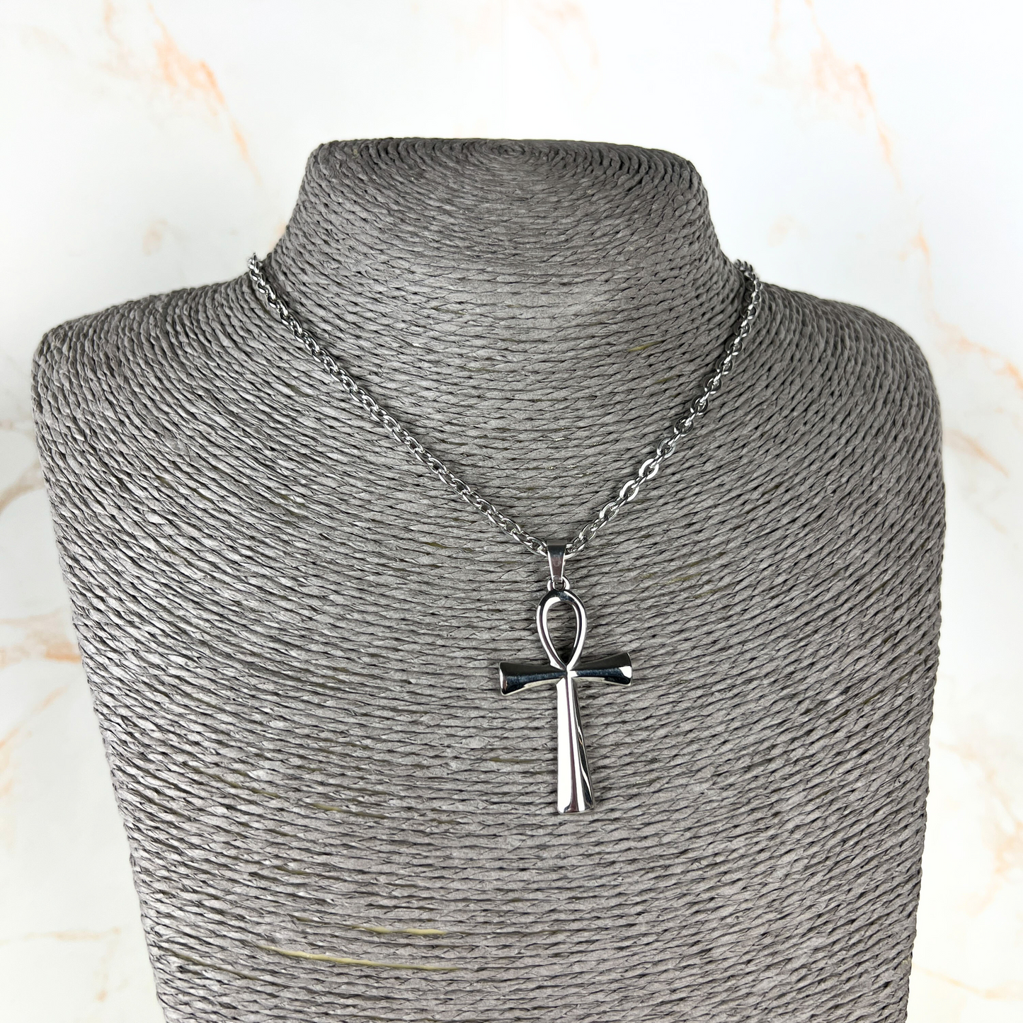 Ankh, key of the Nil necklace, stainless steel Baguette Magick